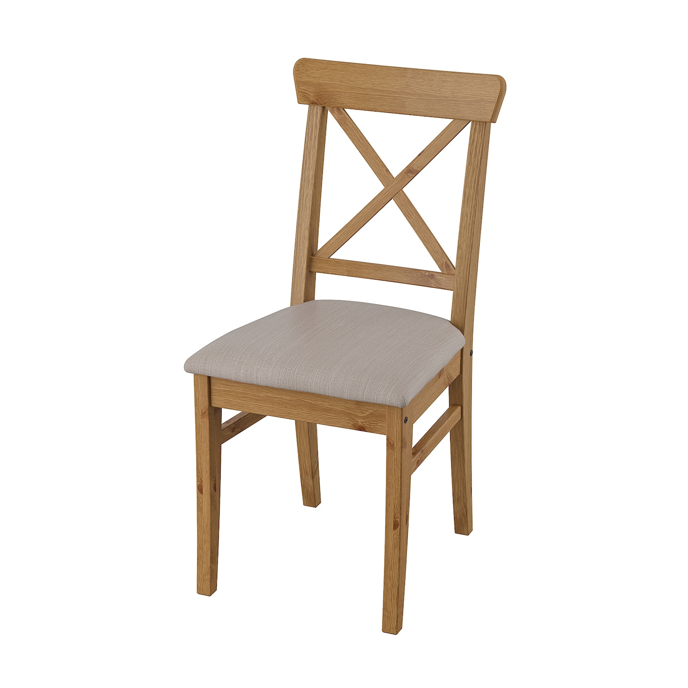 IKEA INGOLF krzesło, bejca patynowa/Nolhaga szarobeżowy, Przetestowano dla: 110 kg