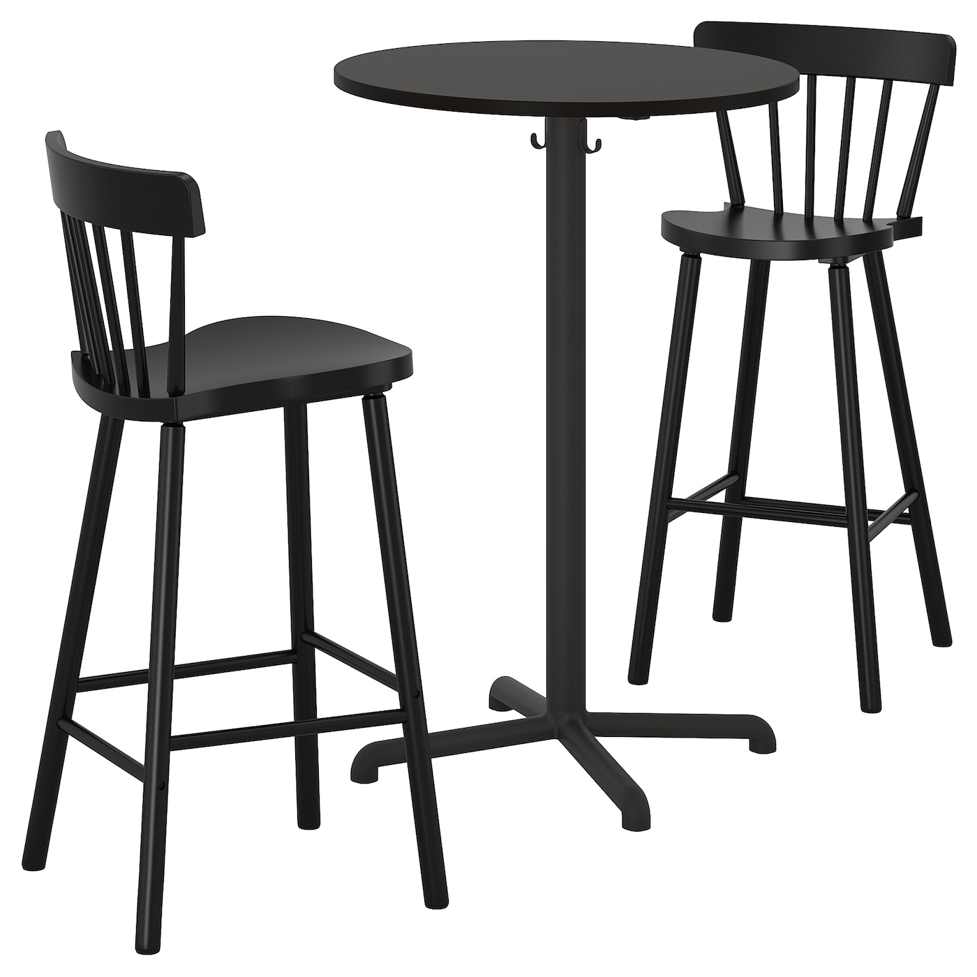 IKEA STENSELE / NORRARYD stół barowy i 2 stołki, antracyt antracyt/czarny