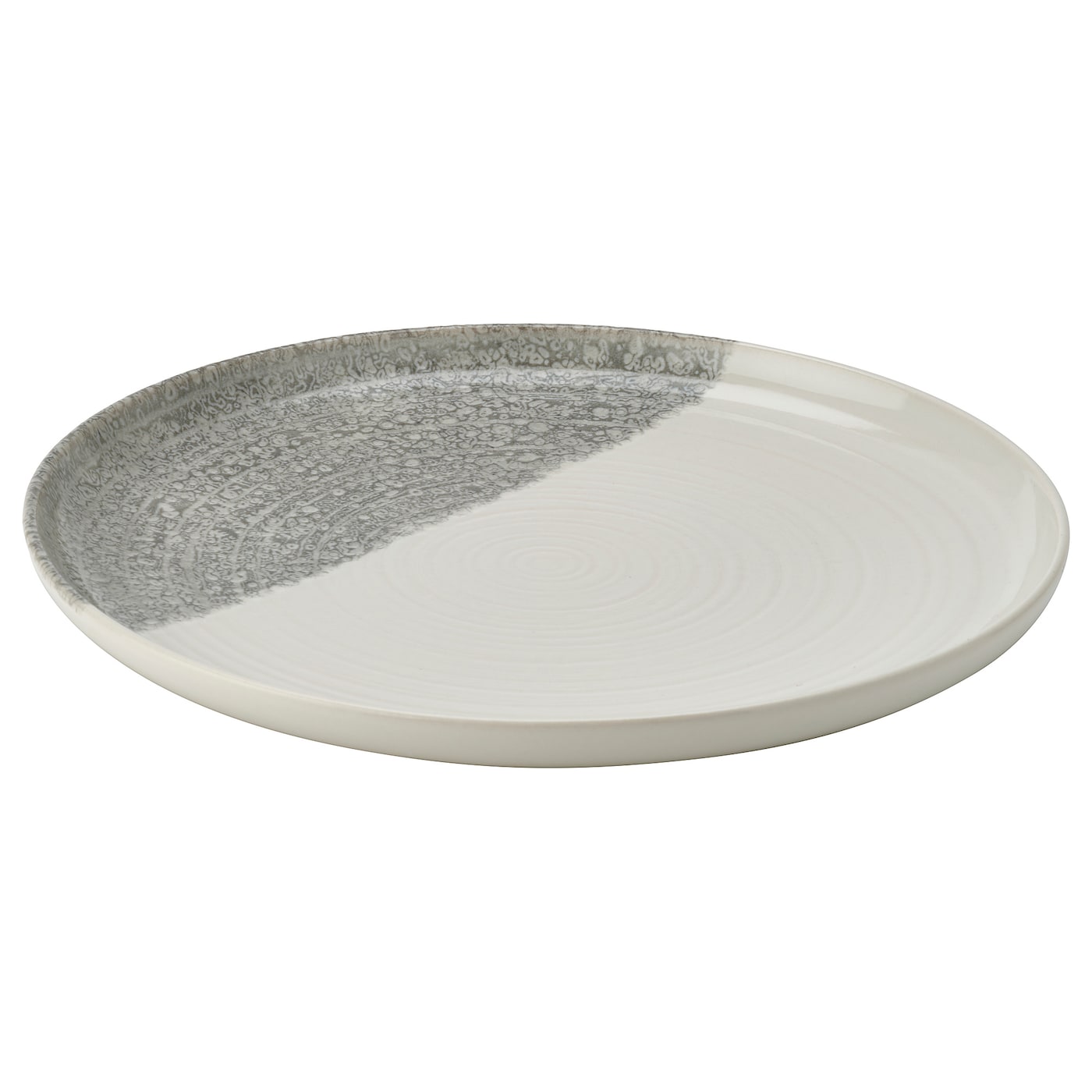 IKEA KRUSTISTEL talerz, wzór/szary, 25 cm
