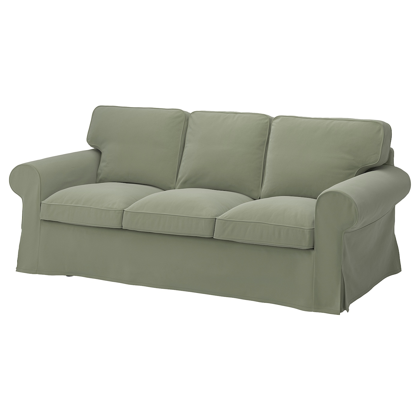 IKEA EKTORP sofa 3-osobowa, Hakebo szarozielony, Podłokietnik szerokość: 24 cm