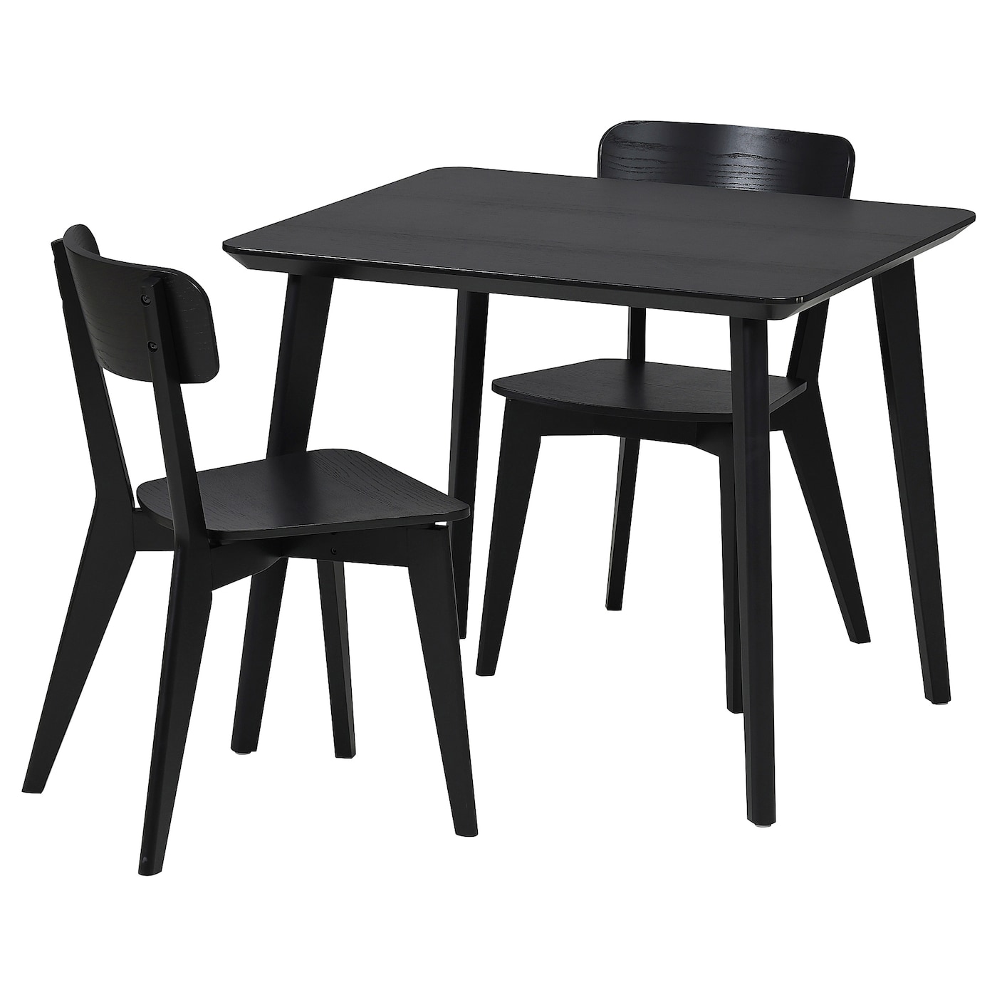 IKEA LISABO / LISABO stół i 2 krzesła, czarny/czarny, 88 cm