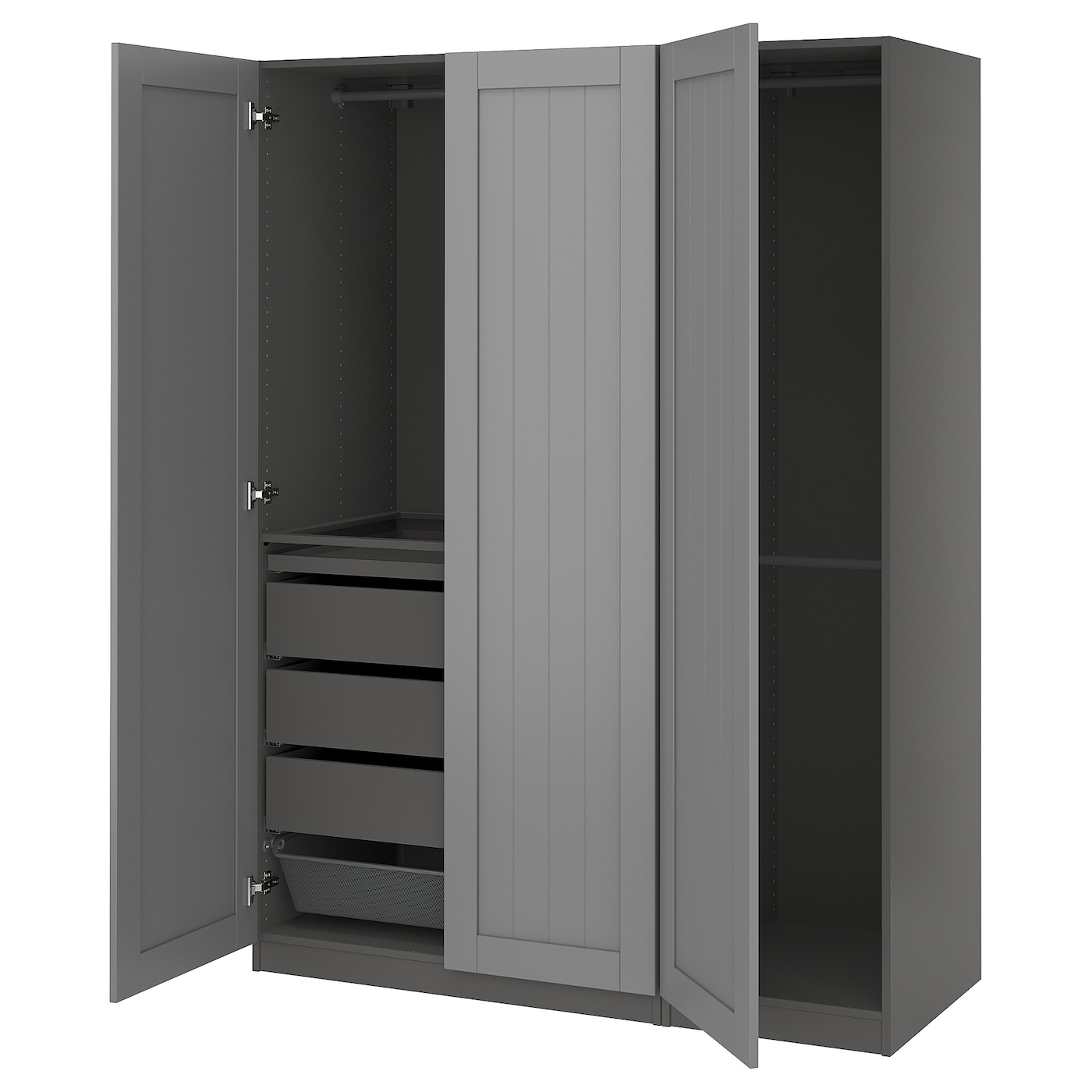 IKEA PAX / GULLABERG kombinacja szafy, ciemnoszary/szary, 150x60x201 cm