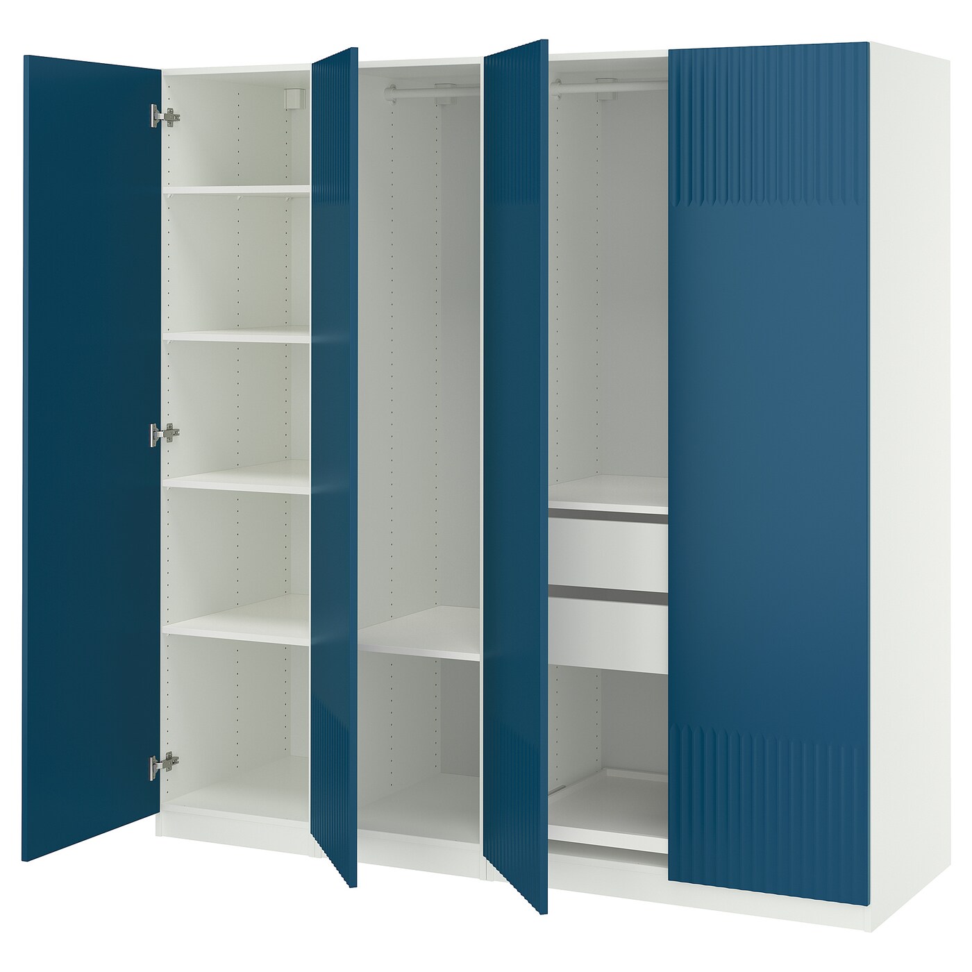 IKEA PAX / FYRUDDEN kombinacja szafy, biały/niebieski, 200x60x201 cm