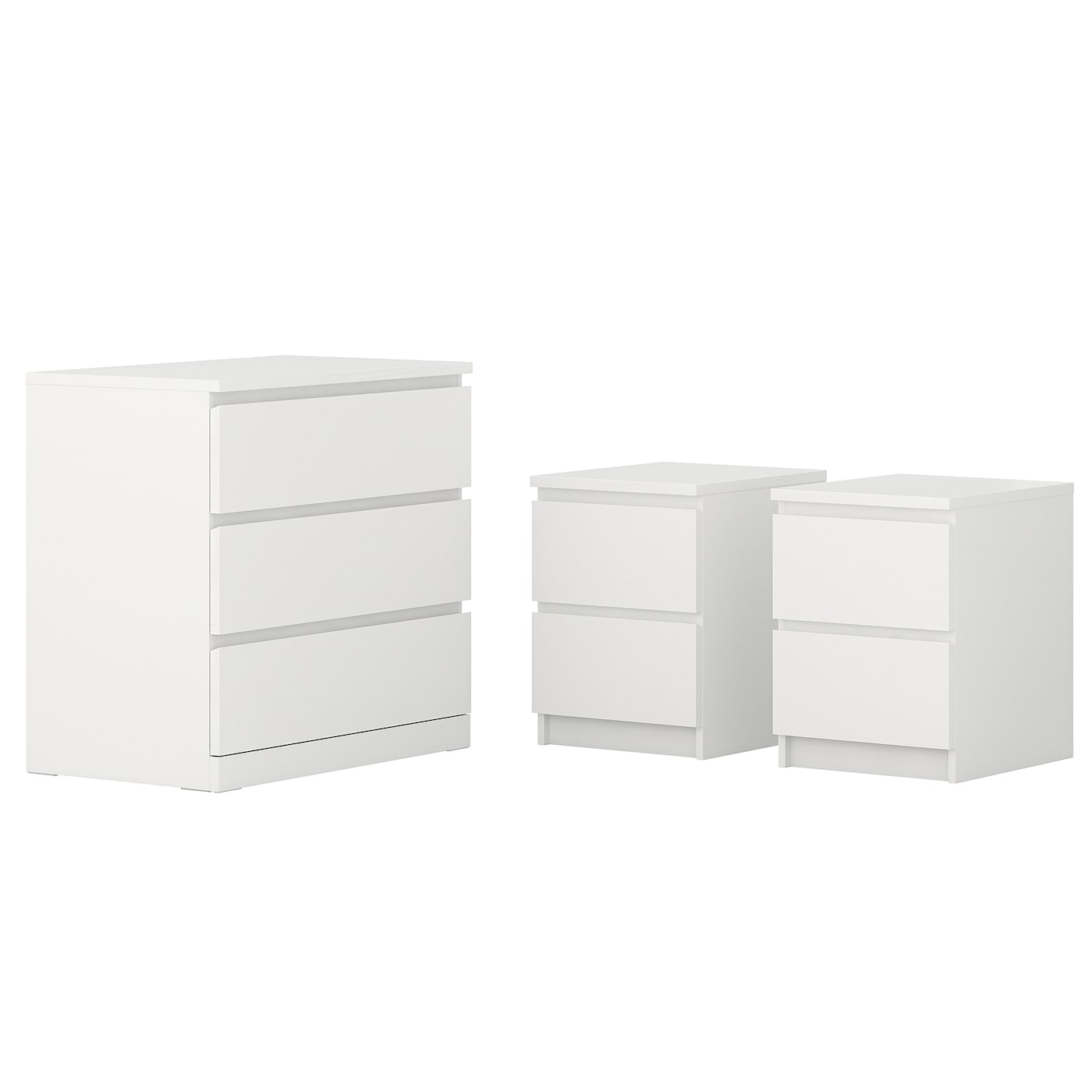 IKEA MALM zestaw mebli do sypialni 3 szt, biały