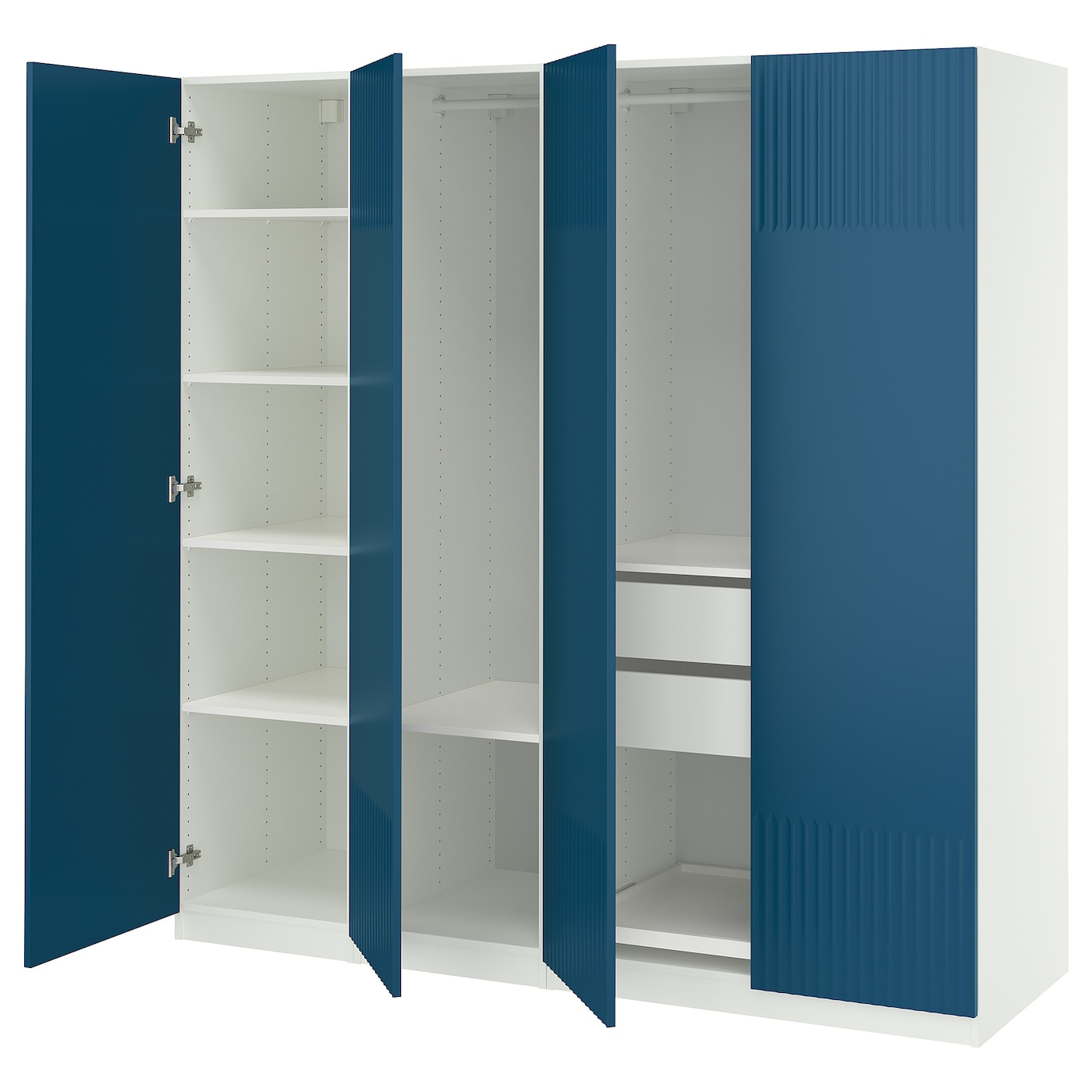 IKEA PAX / FYRUDDEN kombinacja szafy, biały/niebieski, 200x60x201 cm