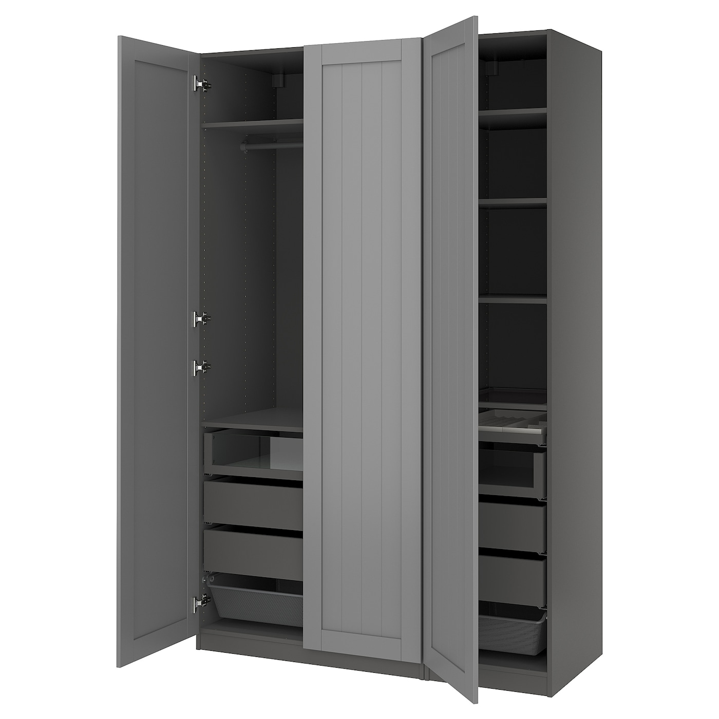 IKEA PAX / GULLABERG kombinacja szafy, ciemnoszary/szary, 150x60x236 cm