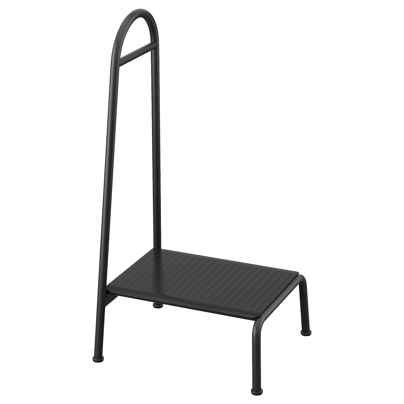 IKEA BÄSINGEN schodki z poręczą, antracyt, Głębokość: 39 cm