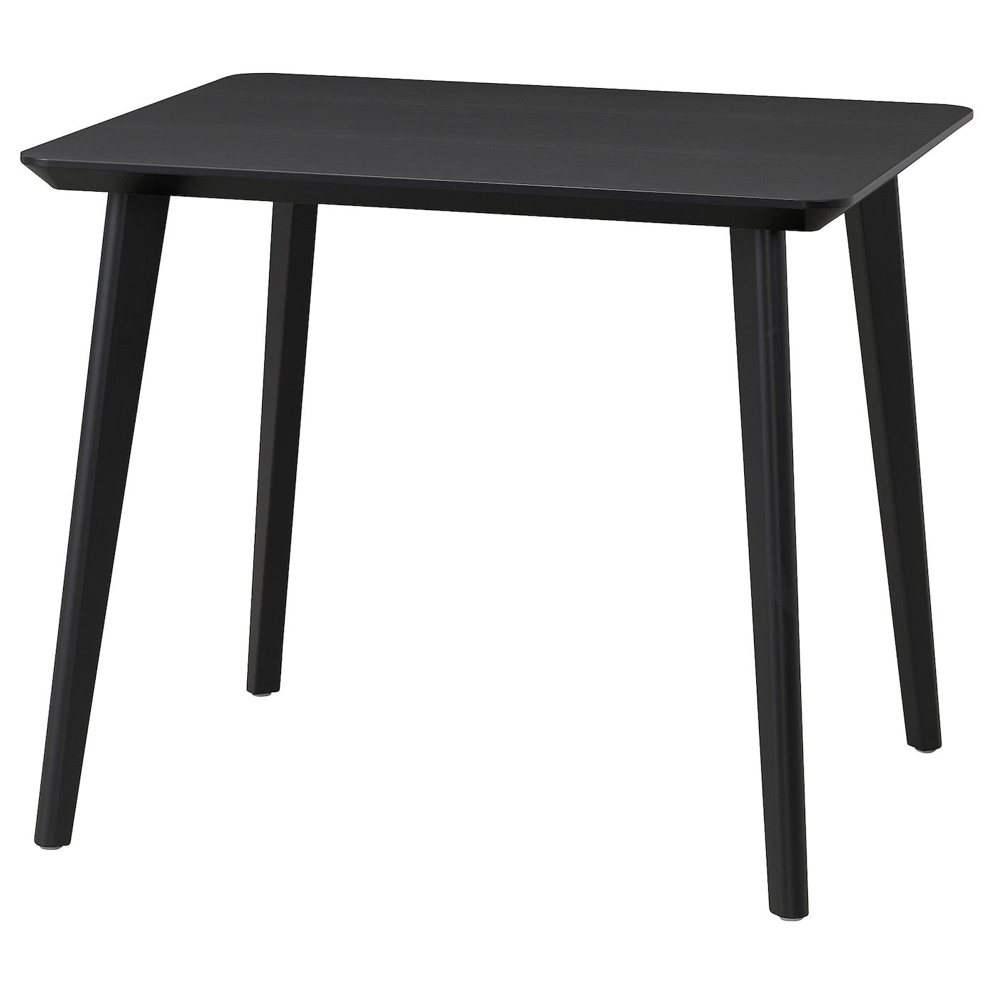 IKEA LISABO stół, czarny/okleina jesionowa, 88x78 cm