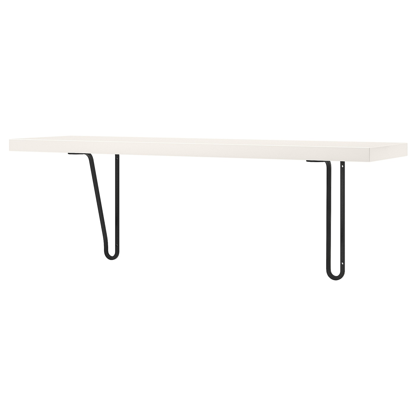 IKEA BERGSHULT / FÖRLÄGGARE półka ścienna, czarny/biały, 80x20 cm