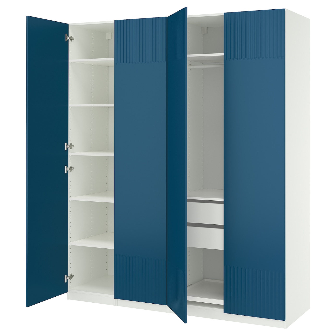 IKEA PAX / FYRUDDEN kombinacja szafy, biały/niebieski, 200x60x236 cm