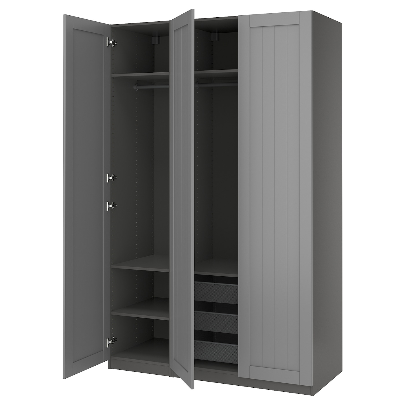 IKEA PAX / GULLABERG kombinacja szafy, ciemnoszary/ciemnoszary, 150x60x236 cm