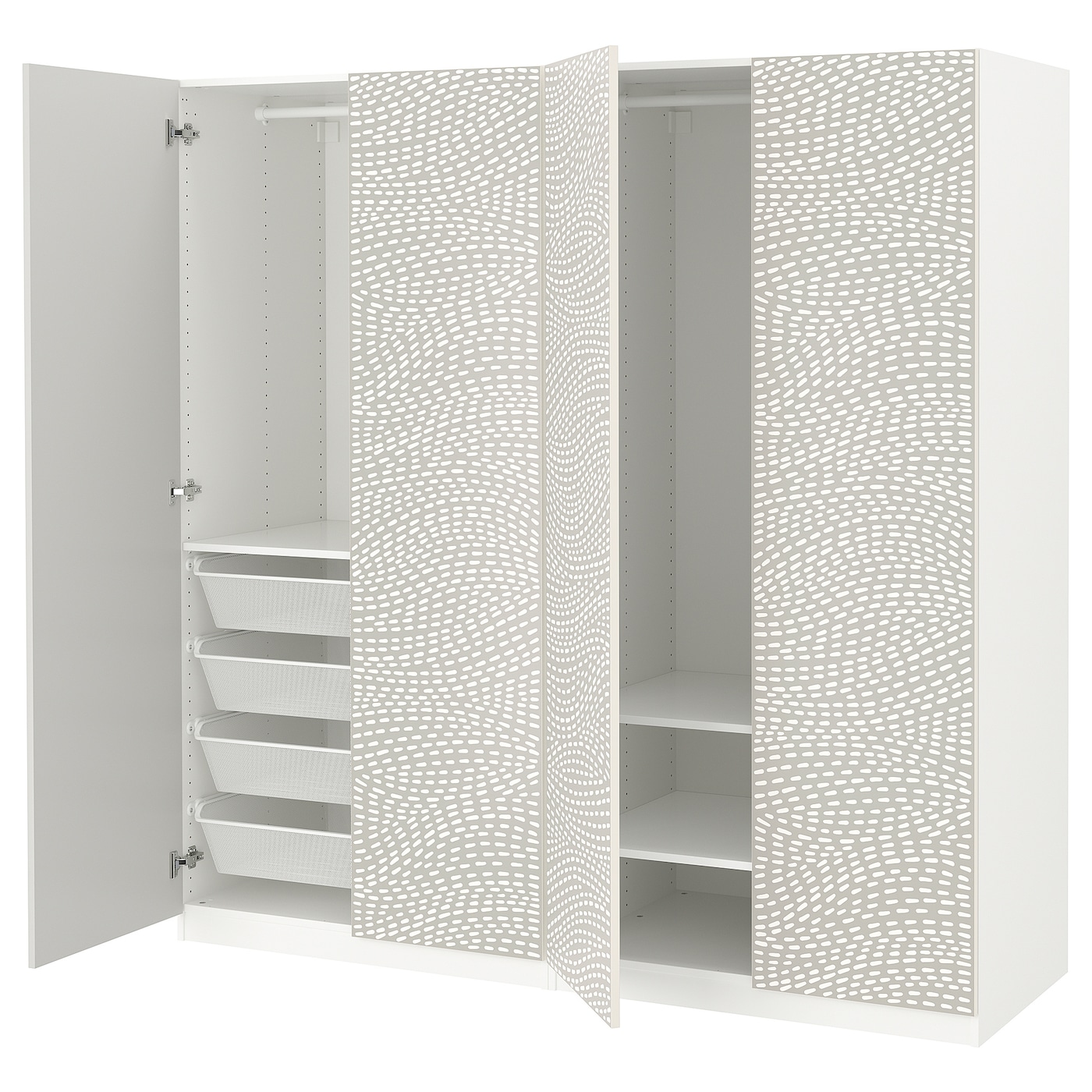 IKEA PAX / MISTUDDEN kombinacja szafy, biały/szary wzór, 200x60x201 cm