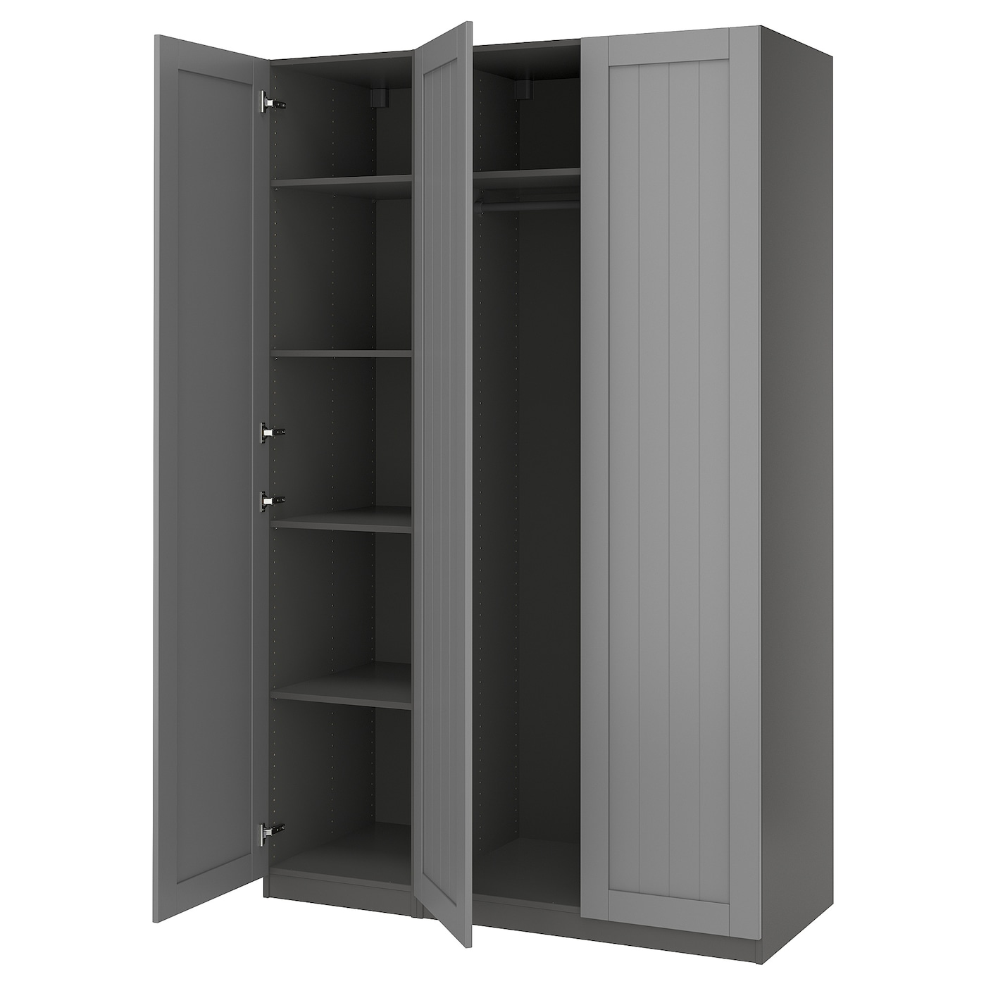 IKEA PAX / GULLABERG kombinacja szafy, ciemnoszary/ciemnoszary, 150x60x236 cm