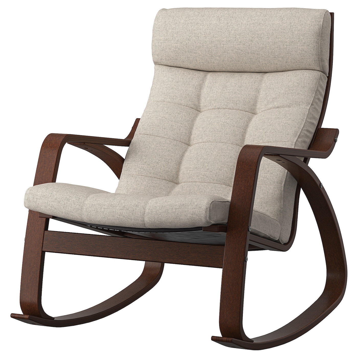 IKEA POÄNG krzesło bujane, brązowy/Gunnared beżowy, Szerokość: 68 cm