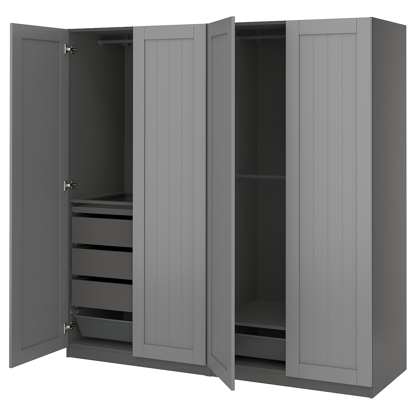 IKEA PAX / GULLABERG kombinacja szafy, ciemnoszary/szary, 200x60x201 cm