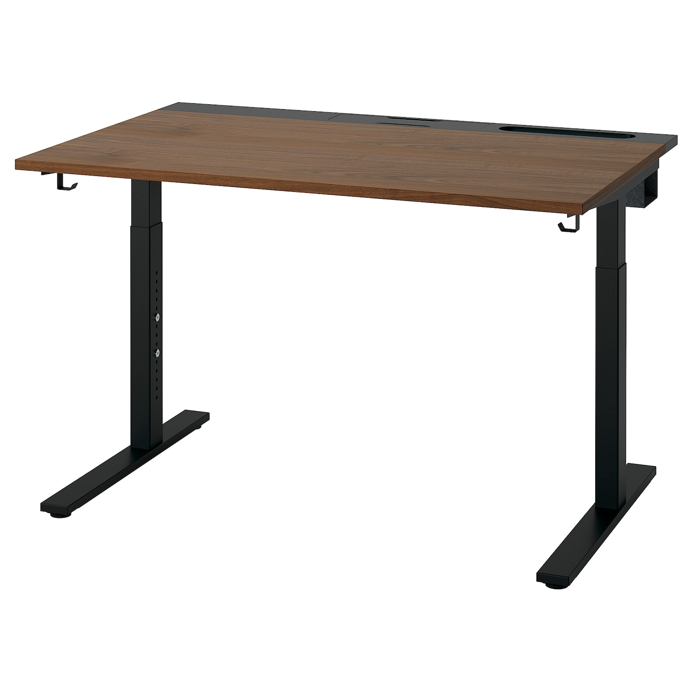 IKEA MITTZON biurko, okleina orzechowa/czarny, 120x80 cm