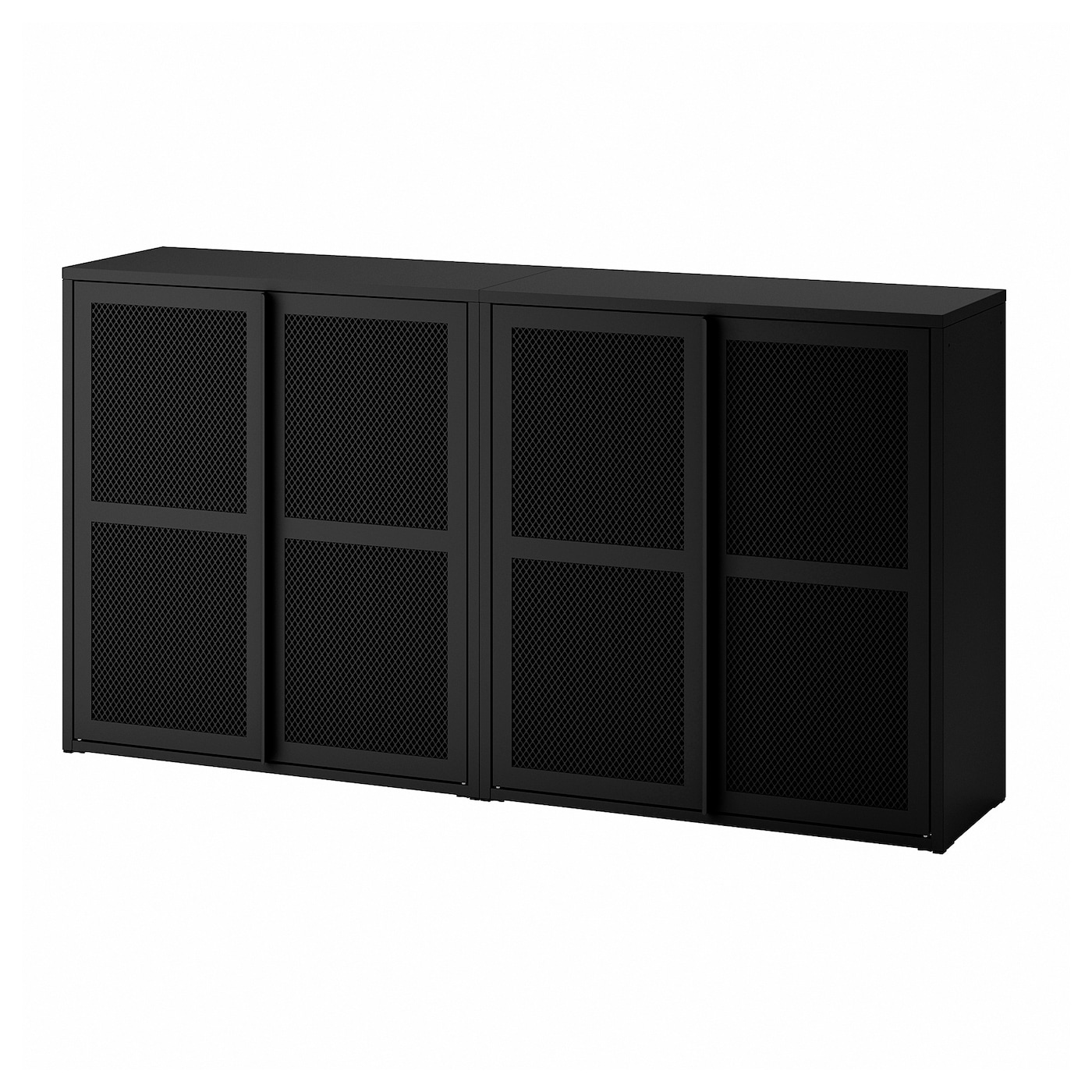 IKEA IVAR szafka/drzwi, czarny siatka, 160x30x83 cm