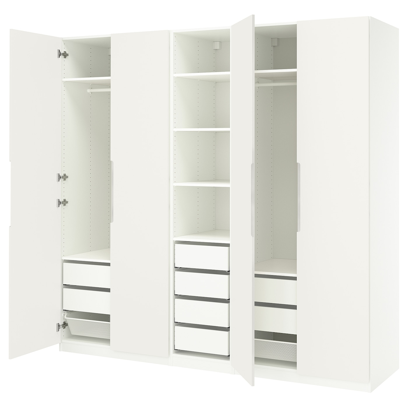 IKEA PAX / TONSTAD kombinacja szafy, biały/kremowy, 250x60x236 cm