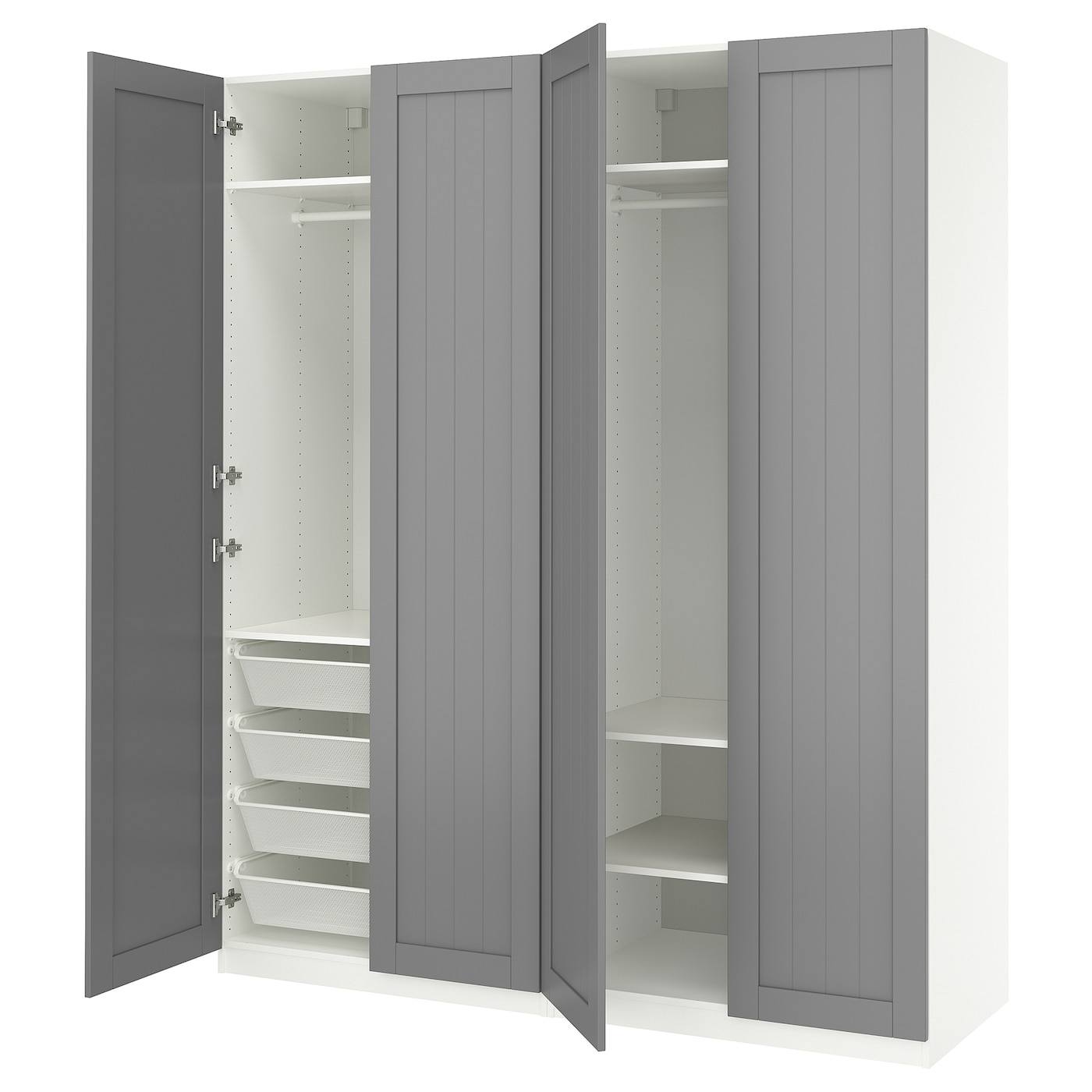 IKEA PAX / GULLABERG kombinacja szafy, biały/szary, 200x60x236 cm