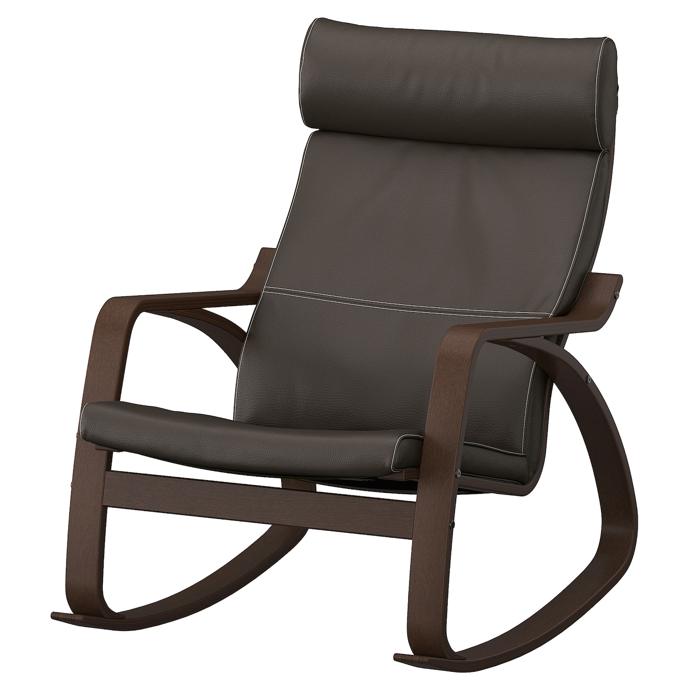 IKEA POÄNG krzesło bujane, brązowy/Glose ciemnobrązowy, Szerokość: 68 cm