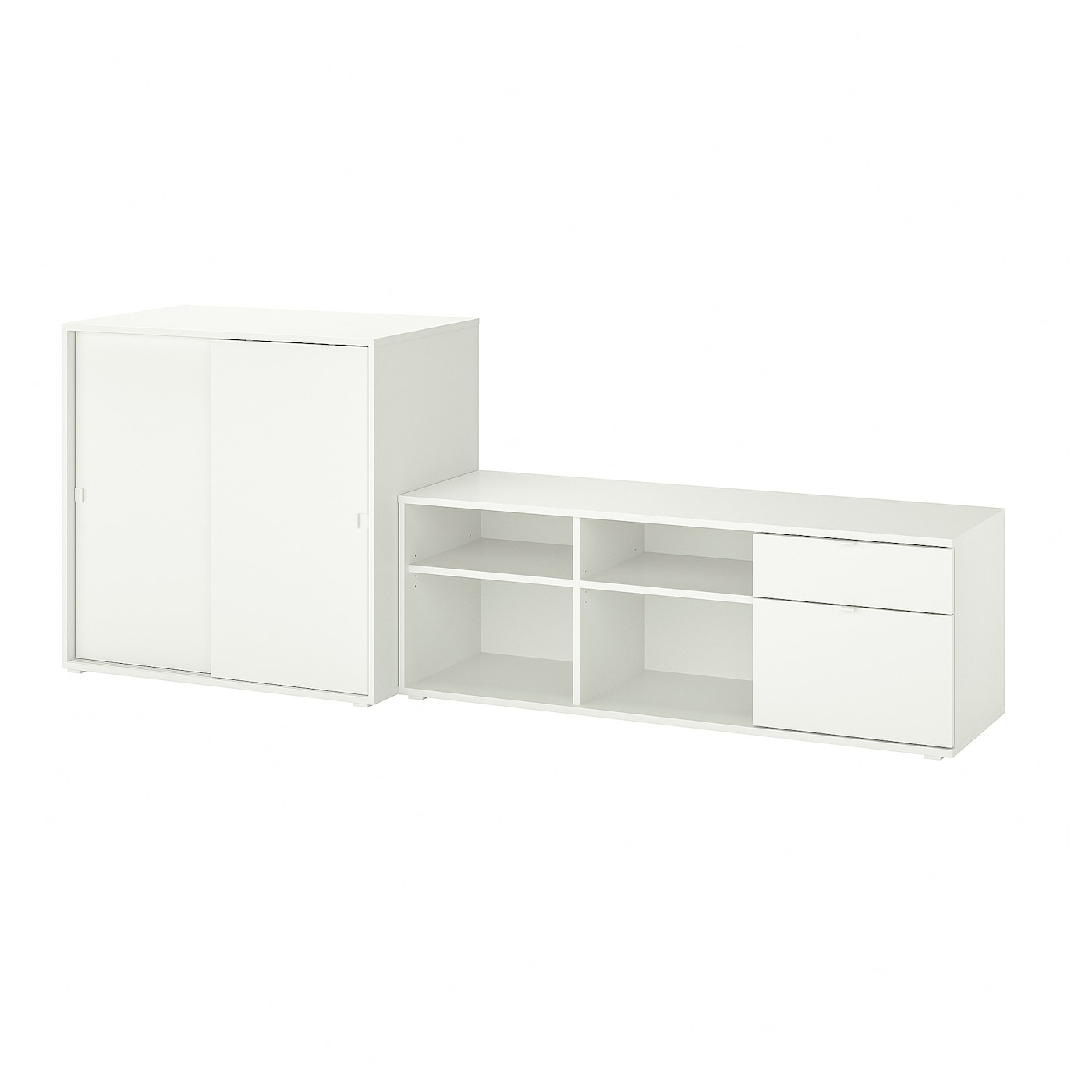 IKEA VIHALS TV/kombinacja regałowa, biały, 242x37x90 cm
