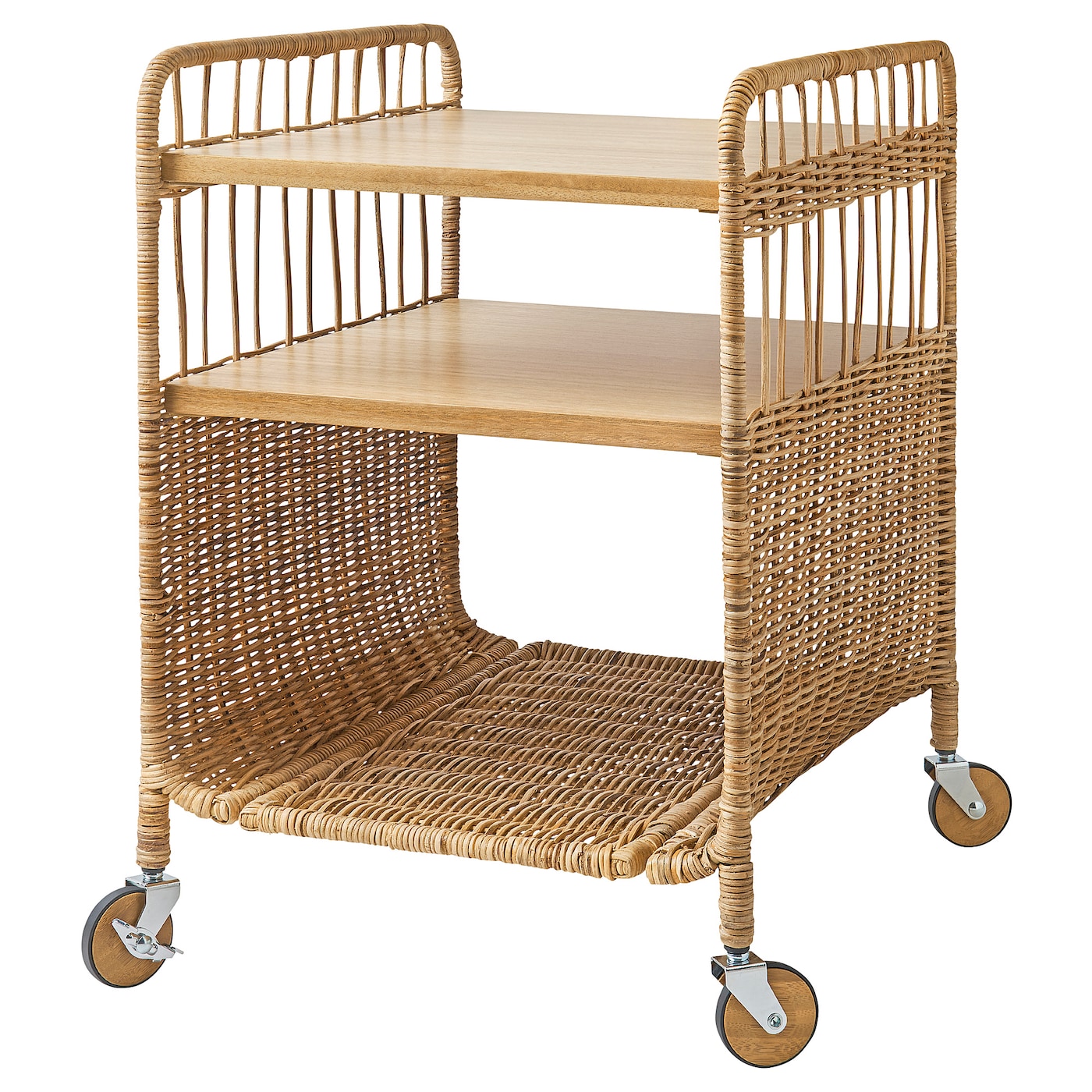 IKEA FRYKSÅS szafka na kółkach, rattan, 37x53 cm