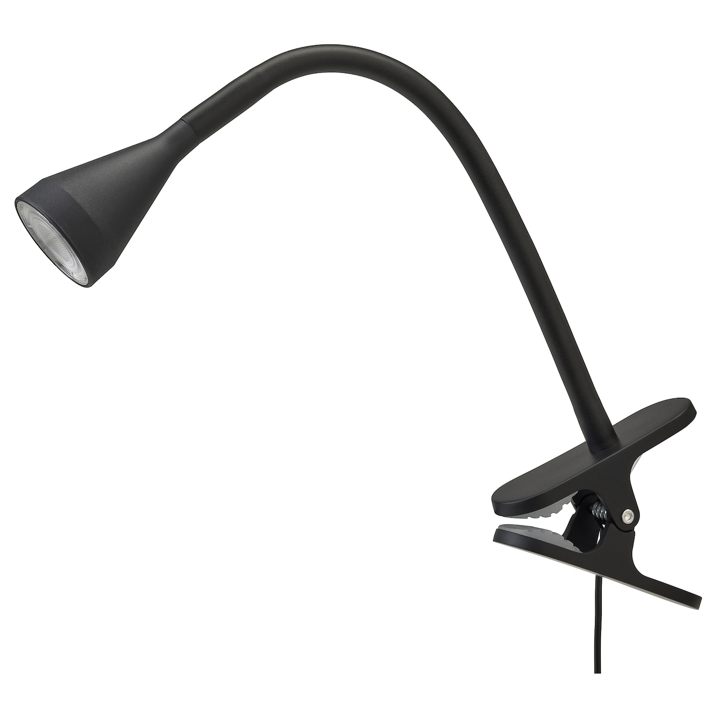 IKEA NÄVLINGE reflektor z klamrą LED, czarny, Strumień światła: 220 lm