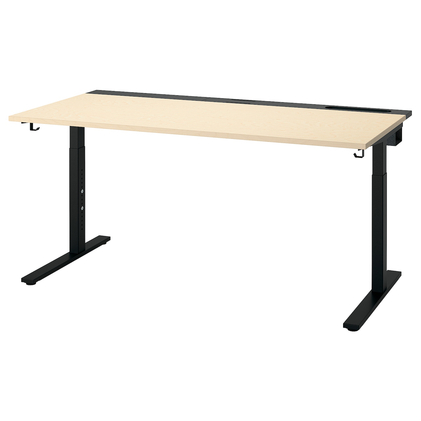 IKEA MITTZON biurko, okl brzoz/czarny, 160x80 cm