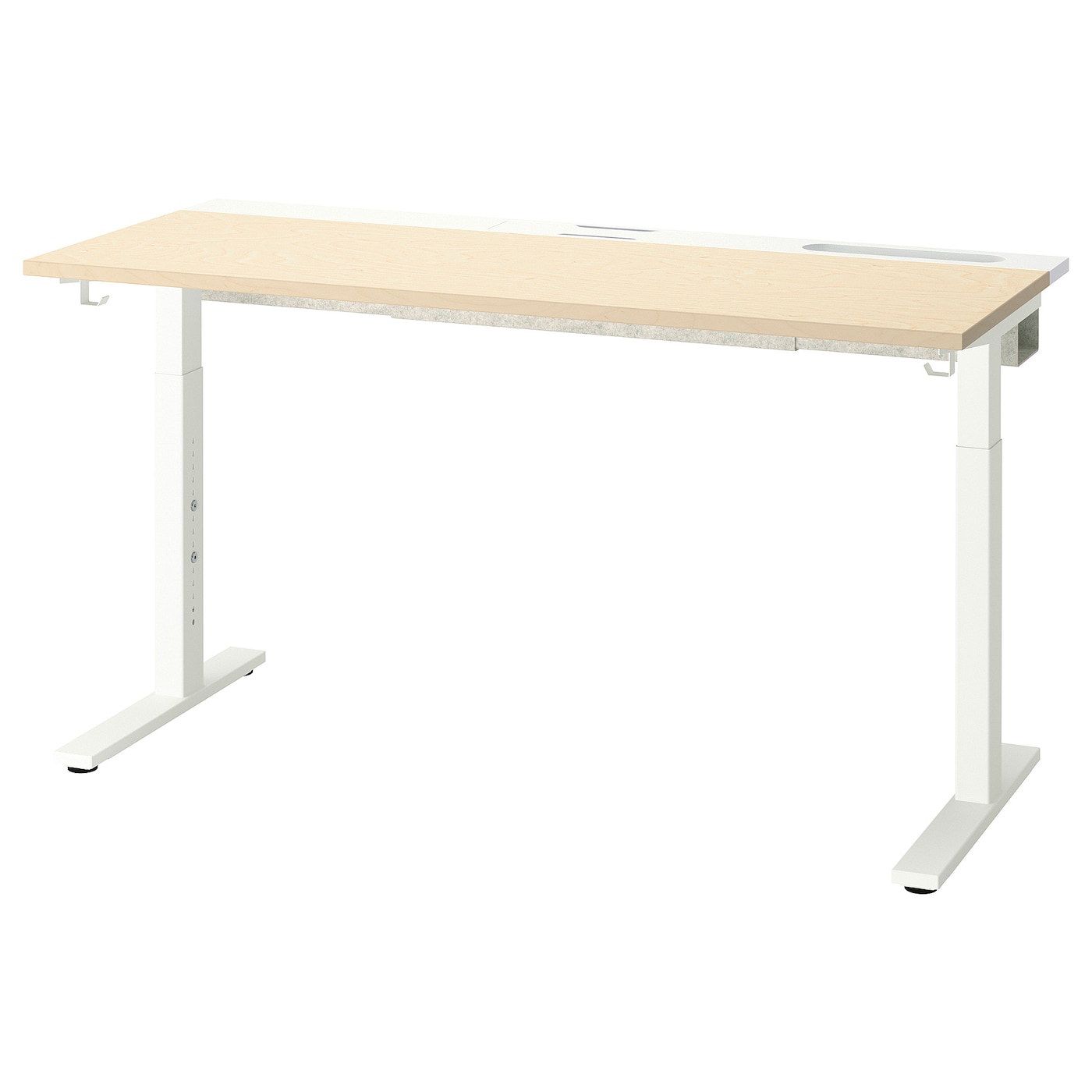 IKEA MITTZON biurko, okl brzoz/biały, 140x60 cm