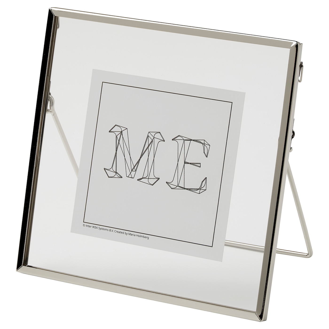 IKEA LERBODA ramka, srebrny, 16x16 cm