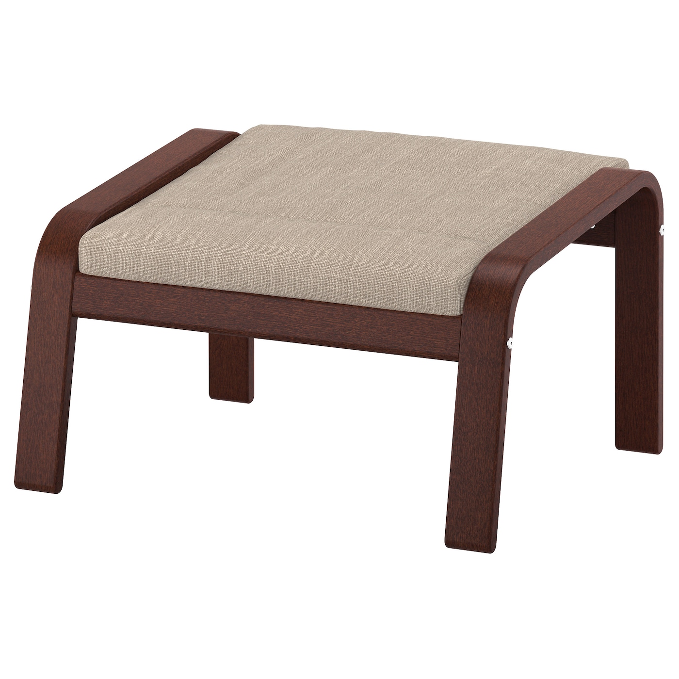 IKEA POÄNG podnóżek, brązowy/Hillared beżowy, Szerokość: 68 cm