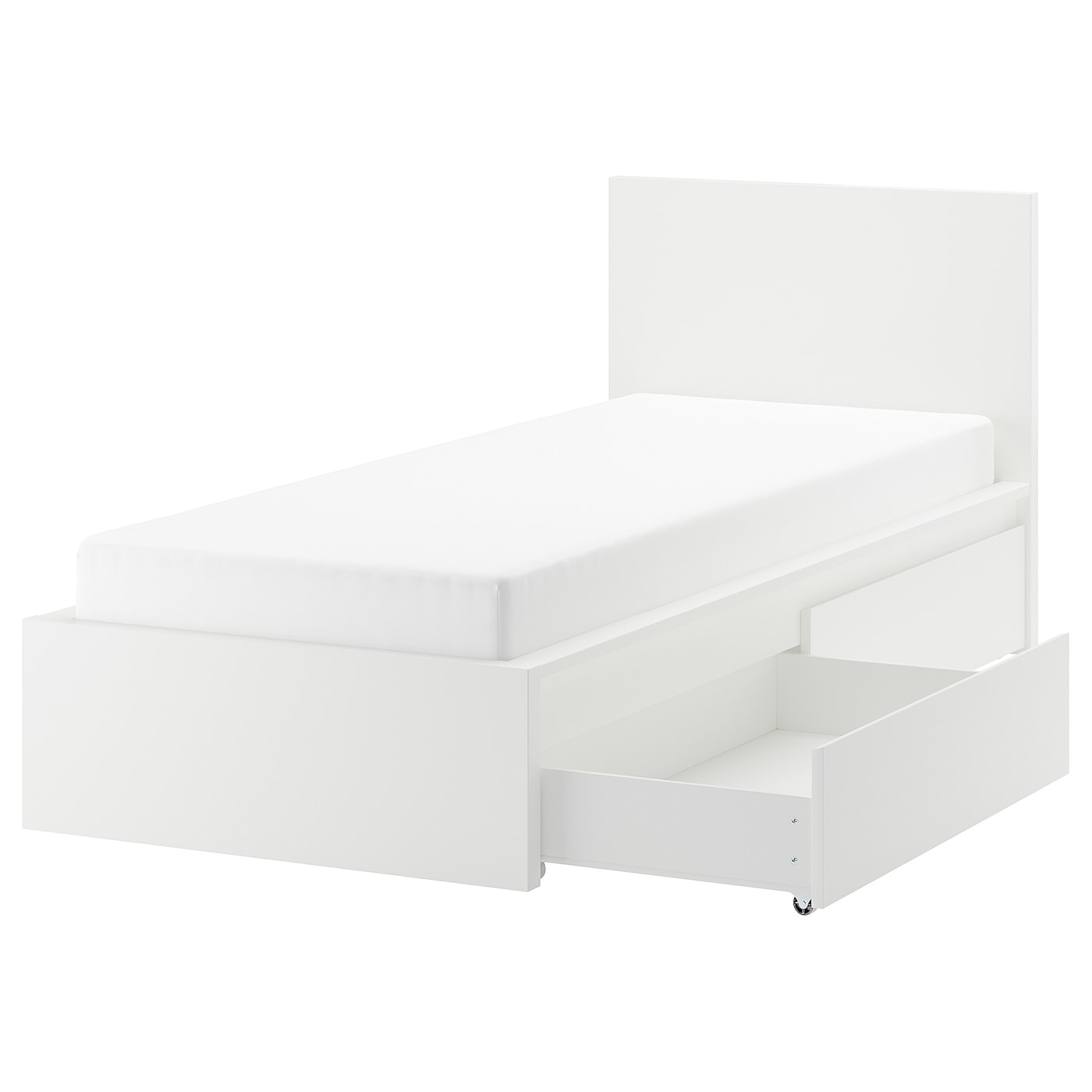 IKEA MALM Rama łóżka z 2 pojemnikami, biały, 90x200 cm
