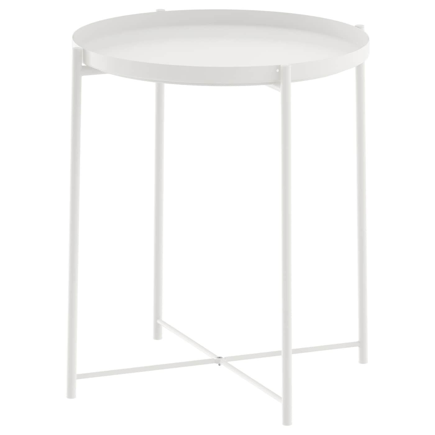 IKEA GLADOM stolik z tacą, biały, 45x53 cm