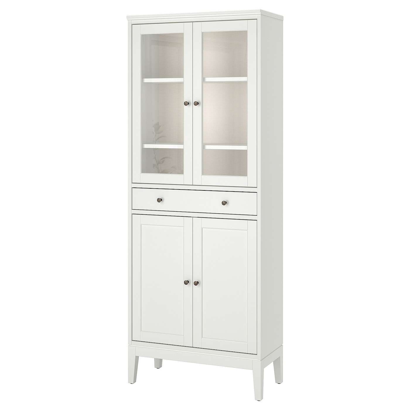 IKEA IDANÄS szafka wysoka drzw szkl/1 szuflada, biały, 81x39x211 cm