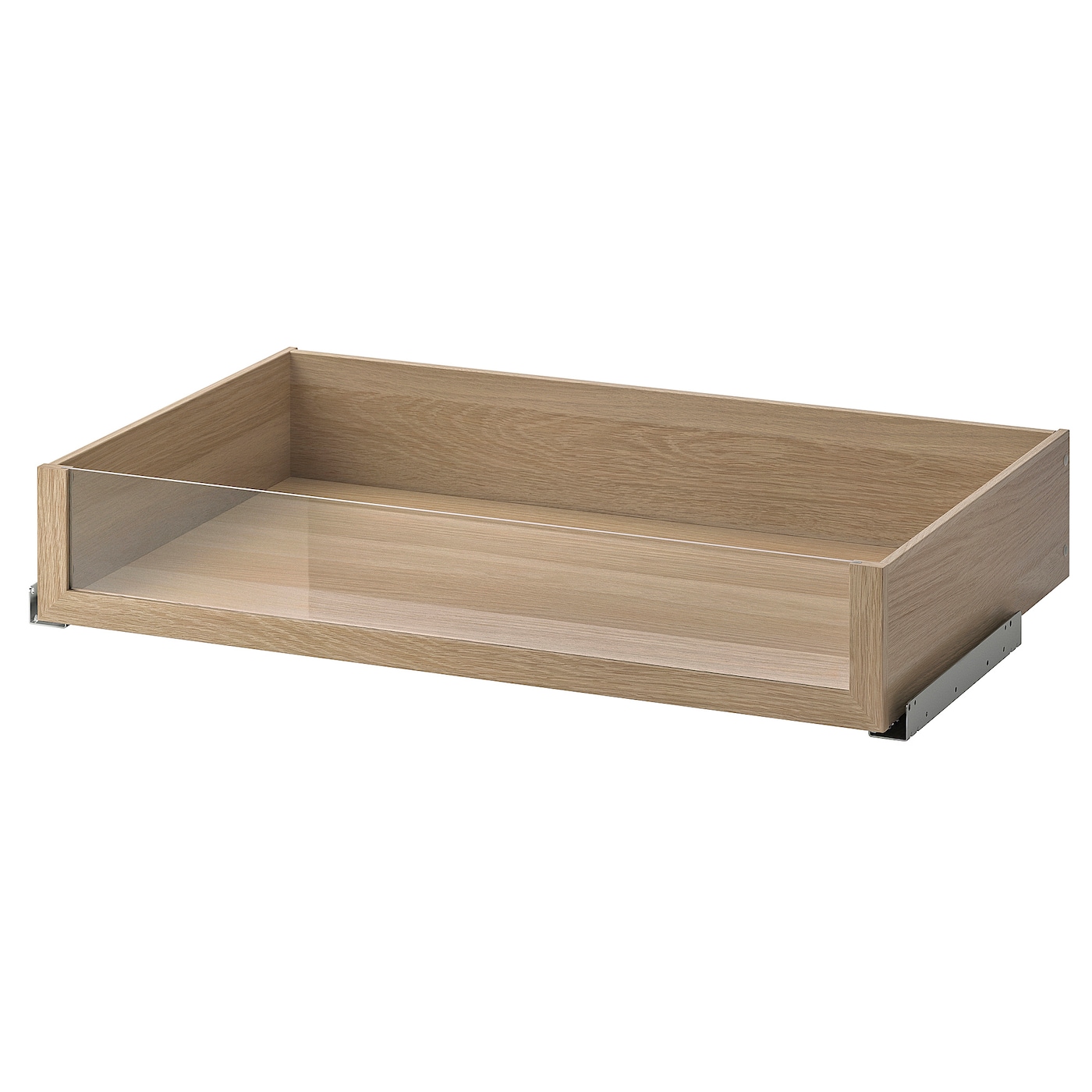 IKEA KOMPLEMENT szuflada ze szklanym frontem, imitacja dębu bejcowanego na biało, 100x58 cm