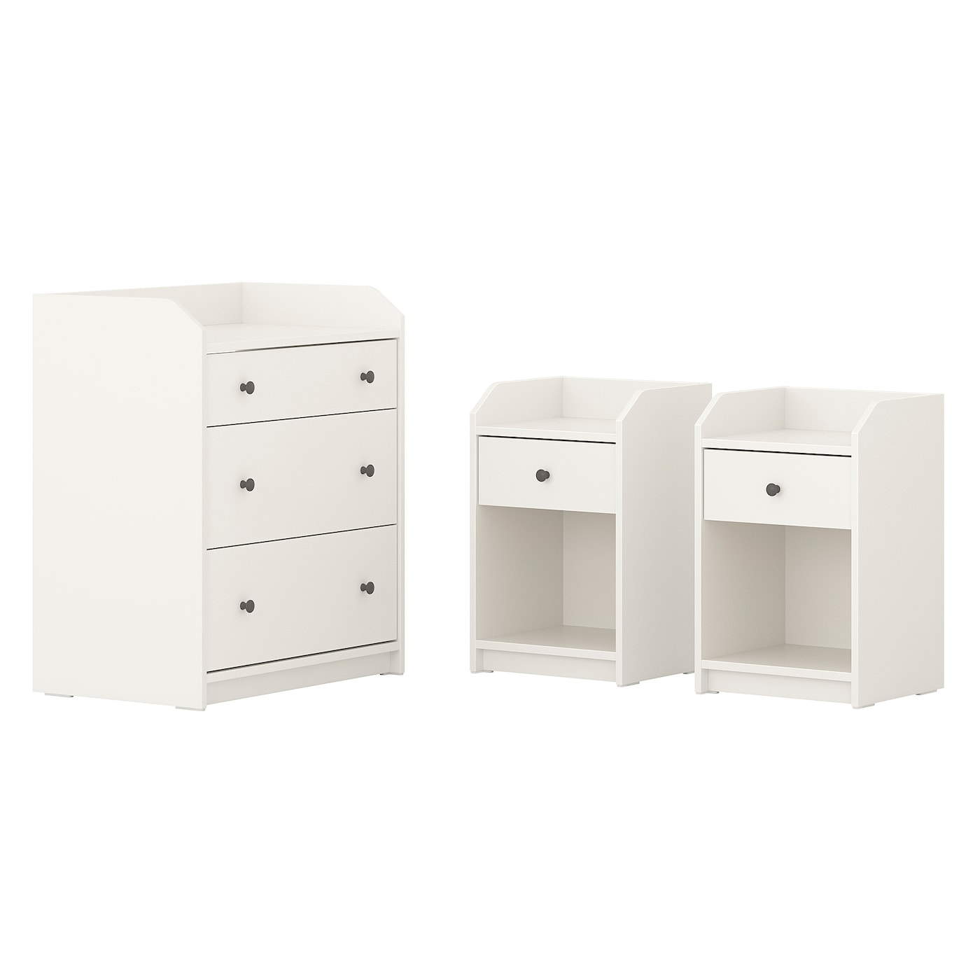 IKEA HAUGA zestaw mebli do sypialni 3 szt, biały