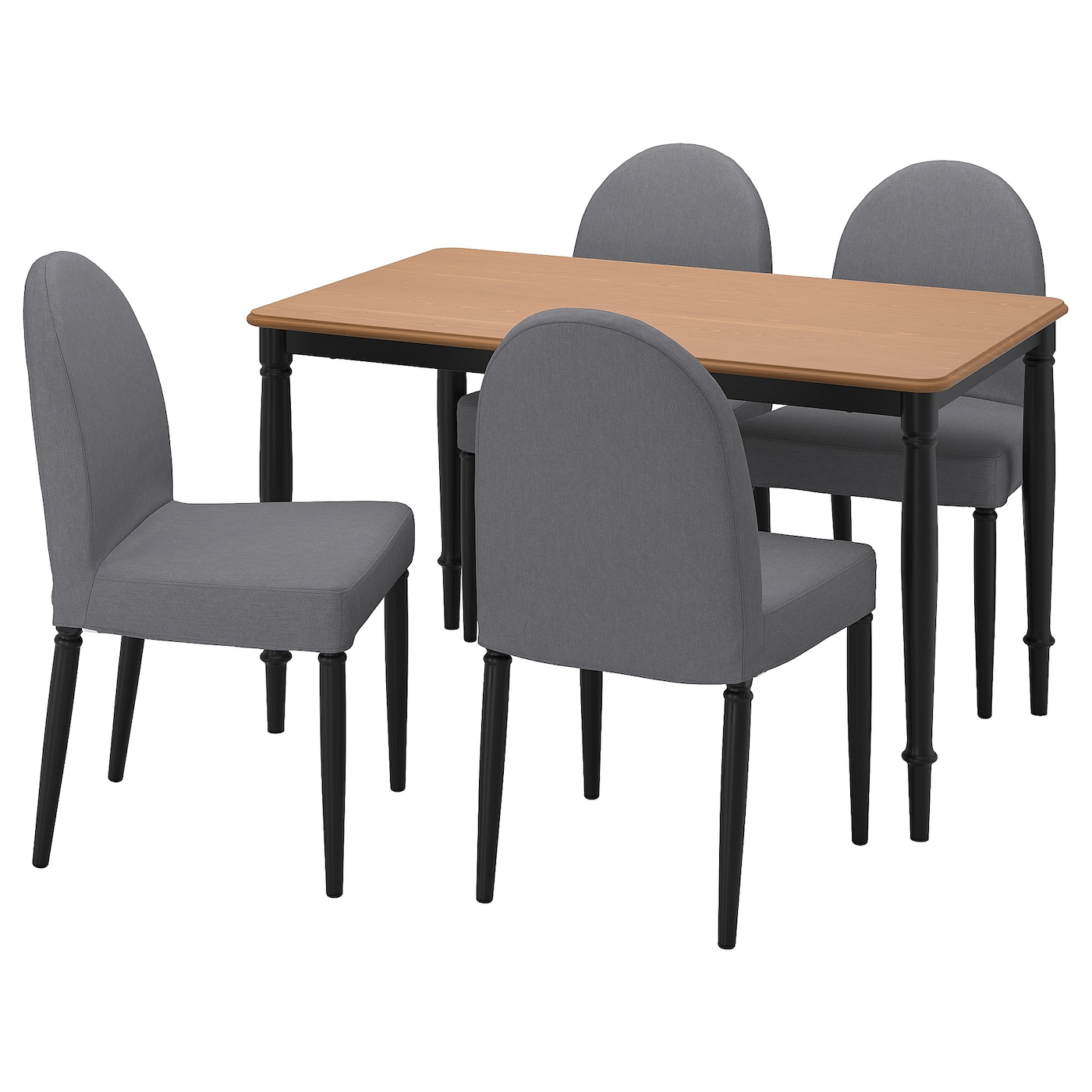 IKEA DANDERYD / DANDERYD stół i 4 krzesła, sosna czarny/Vissle czarny, 130x80 cm