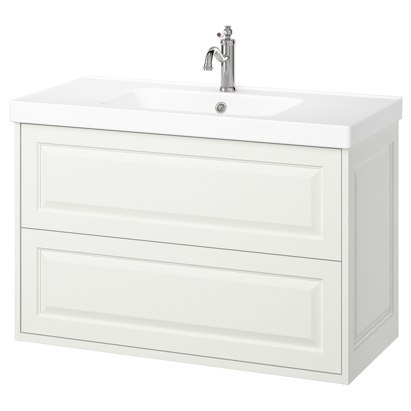 IKEA TÄNNFORSEN / ORRSJÖN szaf umyw z szufladami/umyw/bateria, biały, 102x49x69 cm