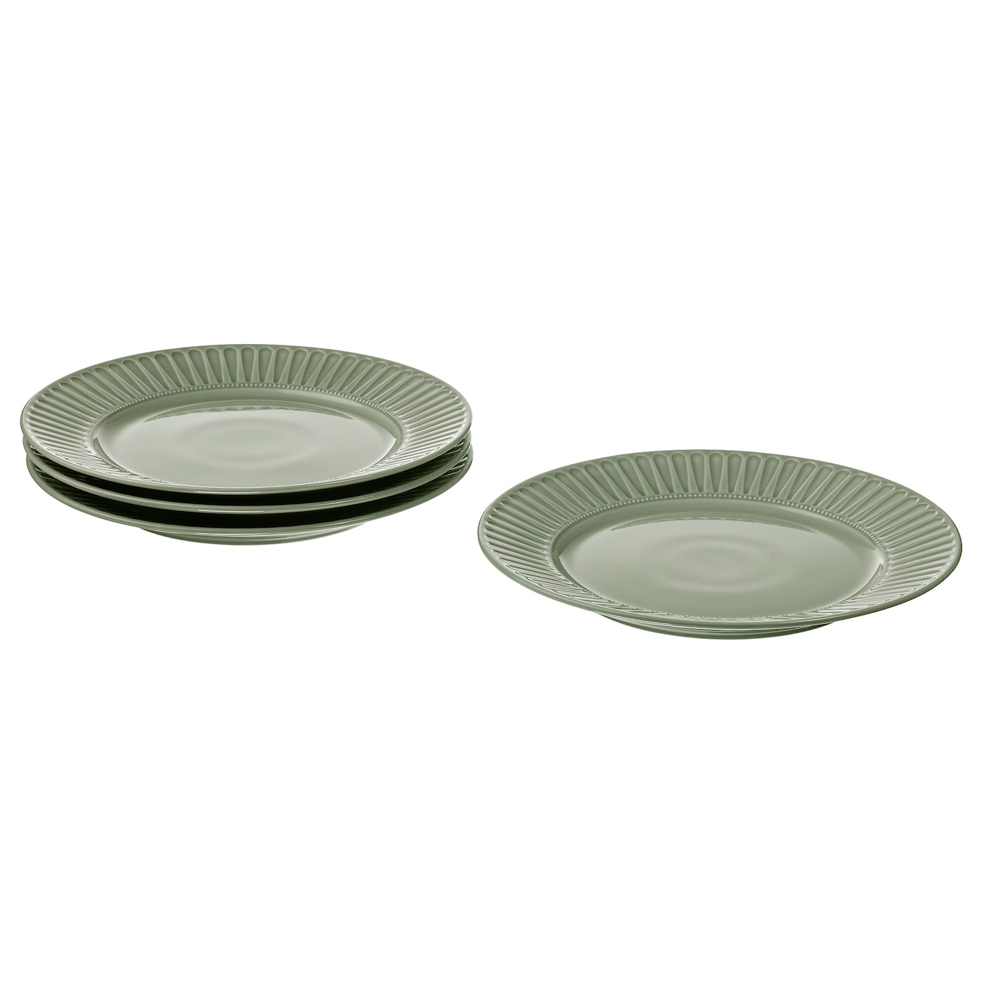 IKEA STRIMMIG talerz, kamionka blady szaro-zielony, 27 cm
