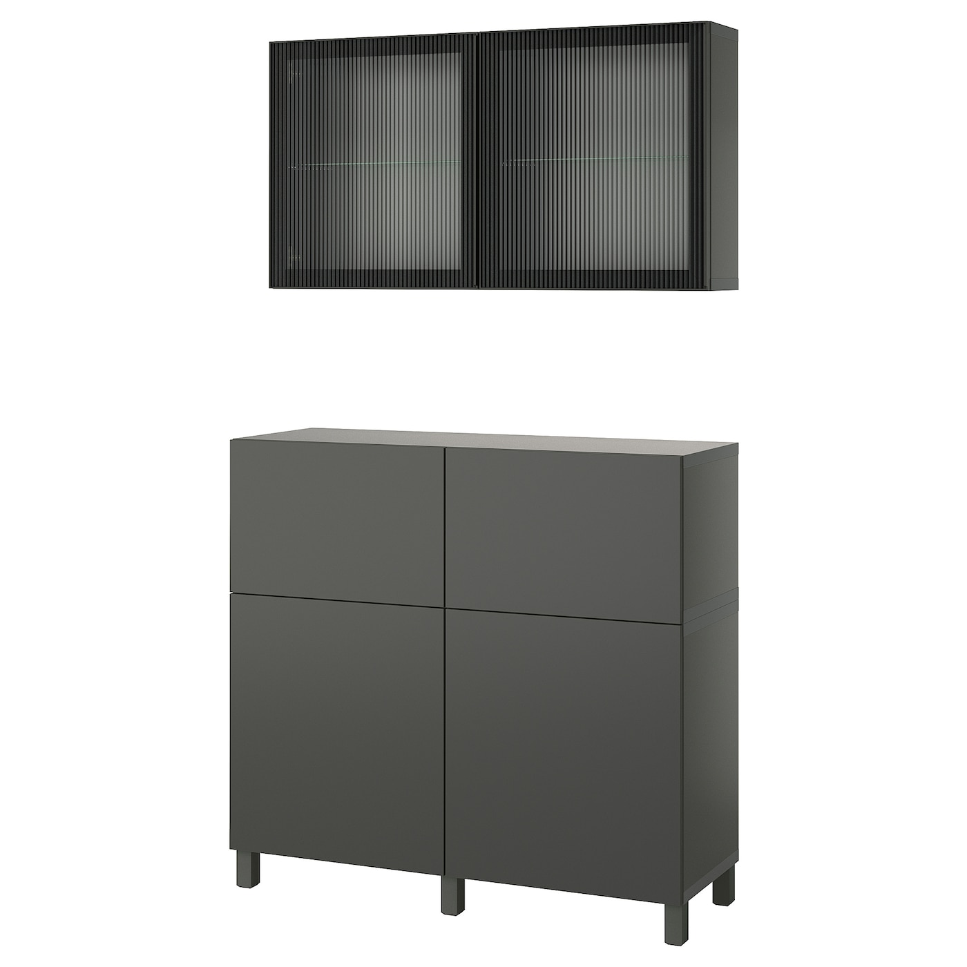 IKEA BESTÅ kombinacja regałowa z drzw/szuf, ciemnoszary Lappviken/Stubbarp/Fällsvik antracyt, 120x42x213 cm
