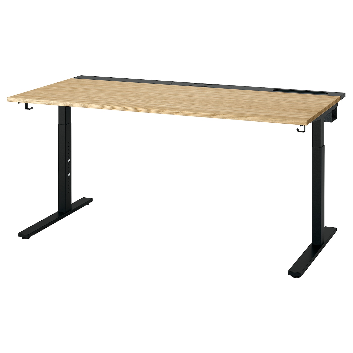 IKEA MITTZON biurko, okl dęb/czarny, 160x80 cm