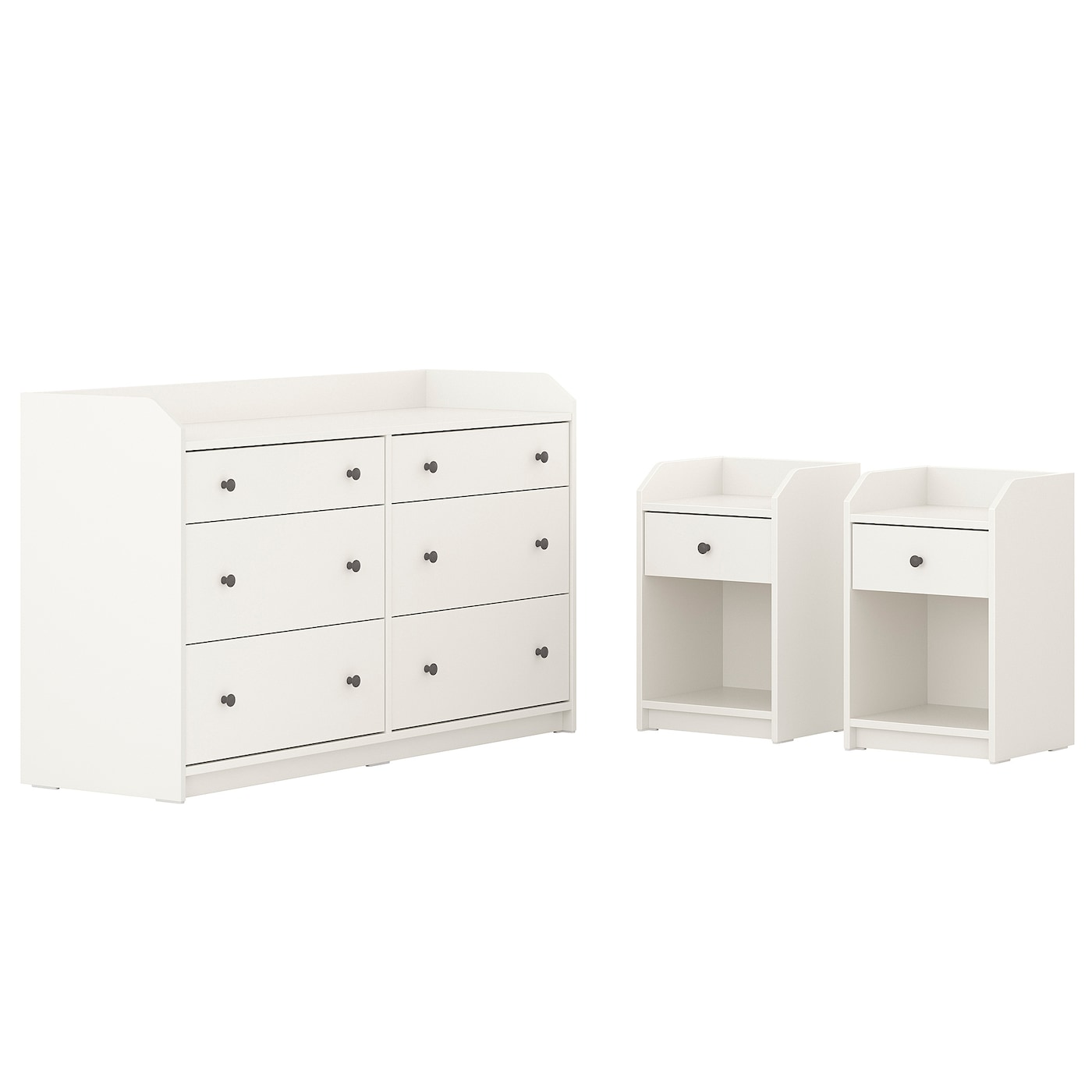 IKEA HAUGA zestaw mebli do sypialni 3 szt, biały
