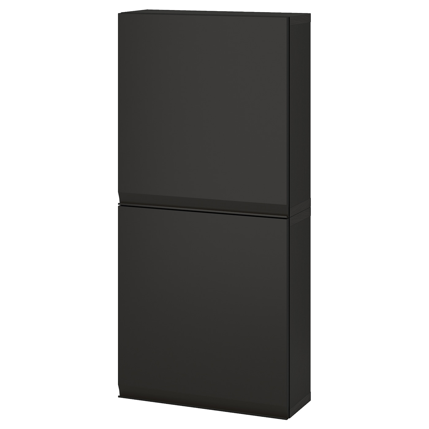 IKEA BESTÅ szafka śc/2 drzwi, czarnybrąz/Hammarsmed antracyt, 60x22x128 cm