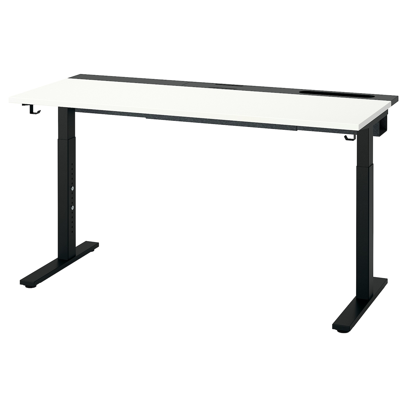 IKEA MITTZON biurko, biały/czarny, 140x60 cm