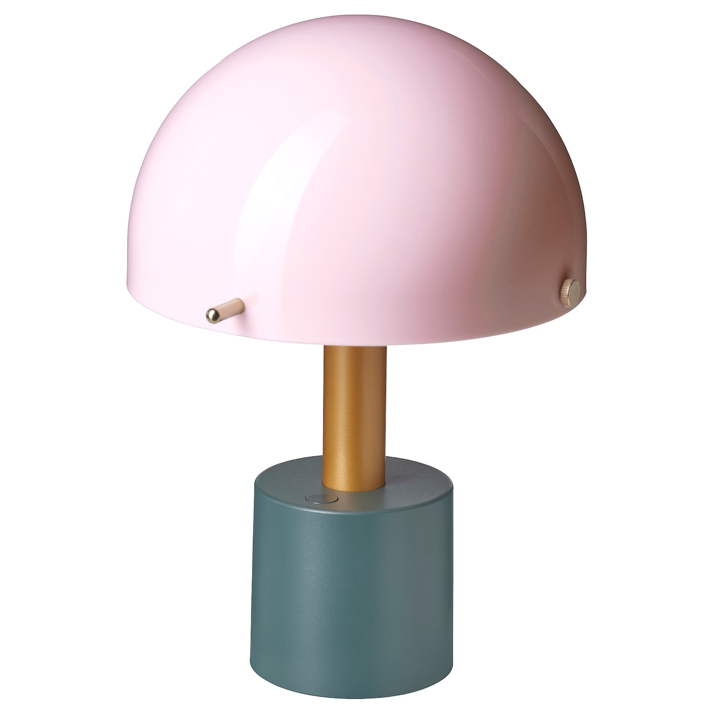 IKEA NÖDMAST lampa LED na baterie, jasnoróżowy/ciemnoszarozielony, 26 cm