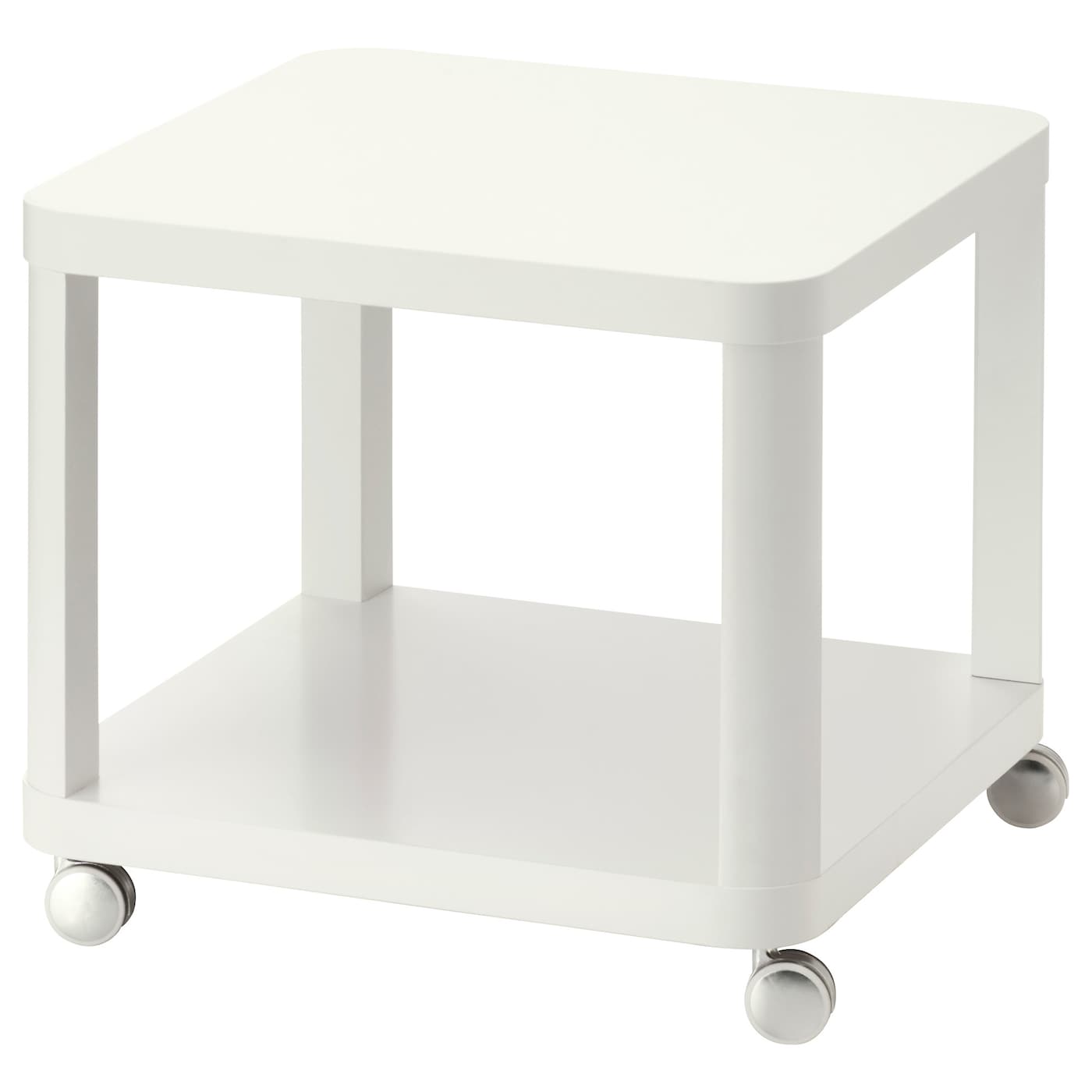 IKEA TINGBY stolik na kółkach, biały, 50x50 cm