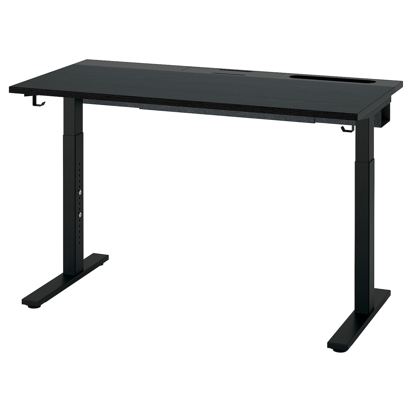 IKEA MITTZON biurko, bejcowane na czarno okleina jesionowa/czarny, 120x60 cm