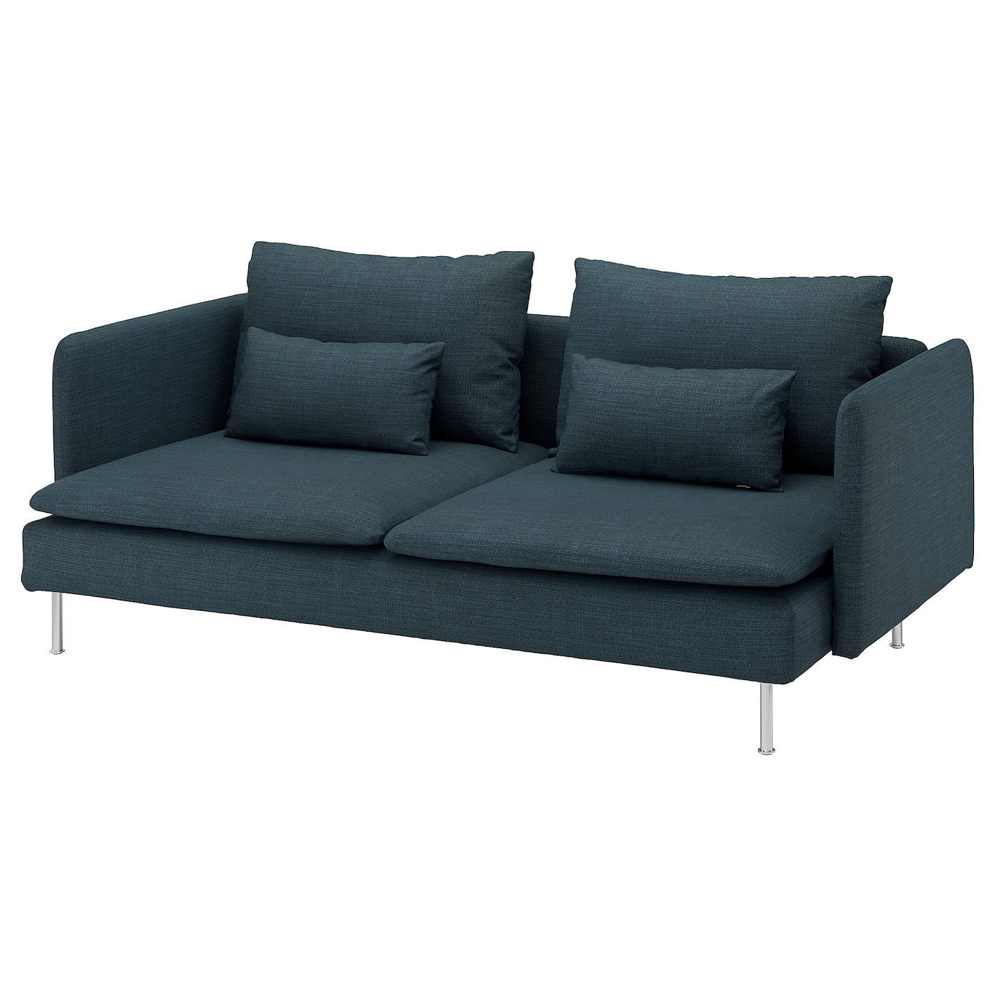 IKEA SÖDERHAMN sofa 3-osobowa, Hillared granatowy, Wysokość z poduchami oparcia: 83 cm