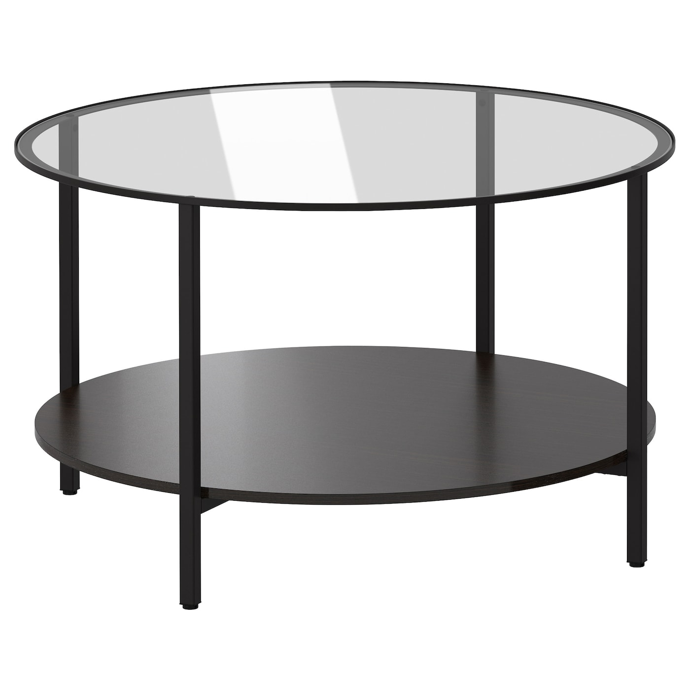 IKEA VITTSJÖ stolik kawowy, czarnobrąz/szkło, 75 cm