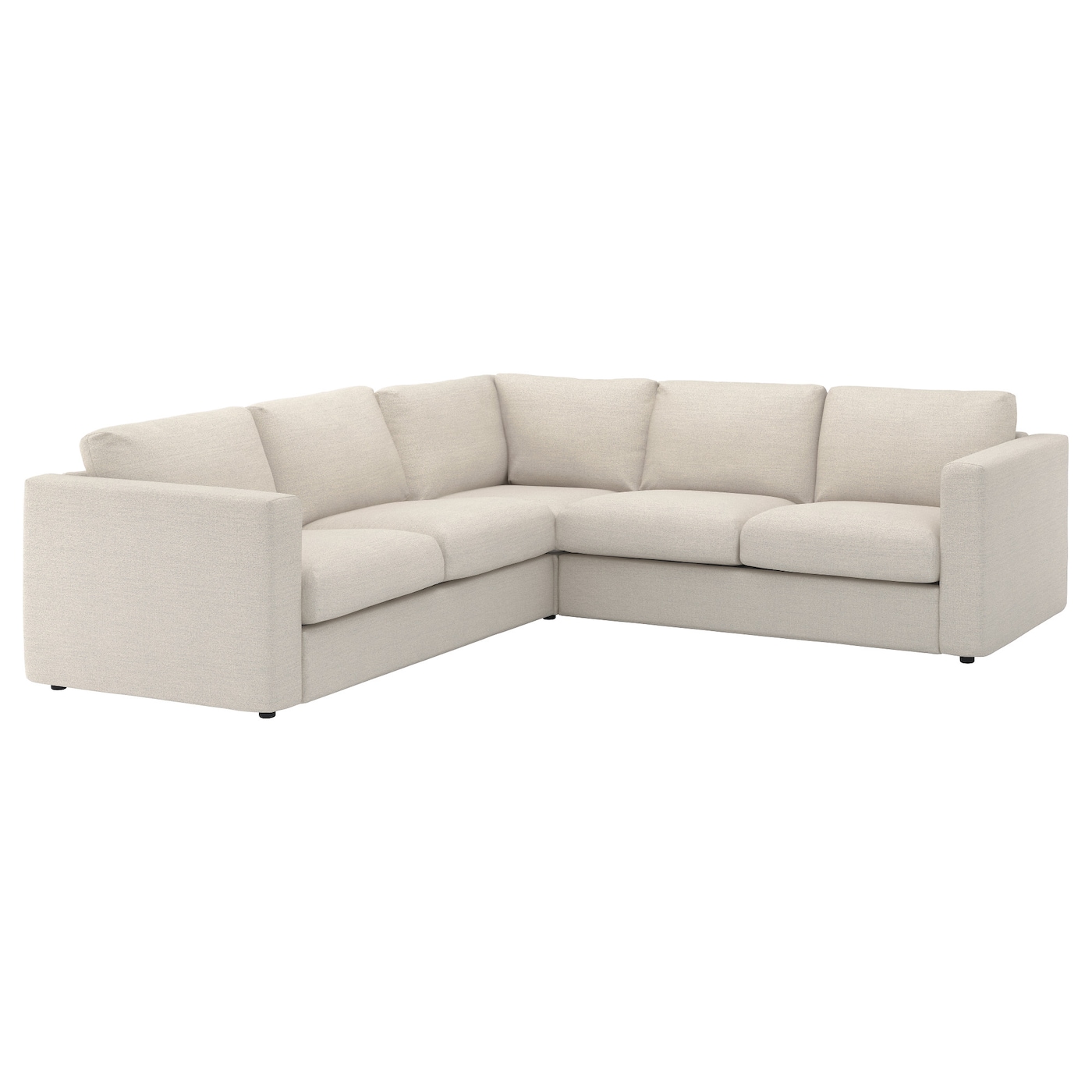 IKEA VIMLE sofa narożna 4-osobowa, Gunnared beżowy, Wysokość z poduchami oparcia: 83 cm